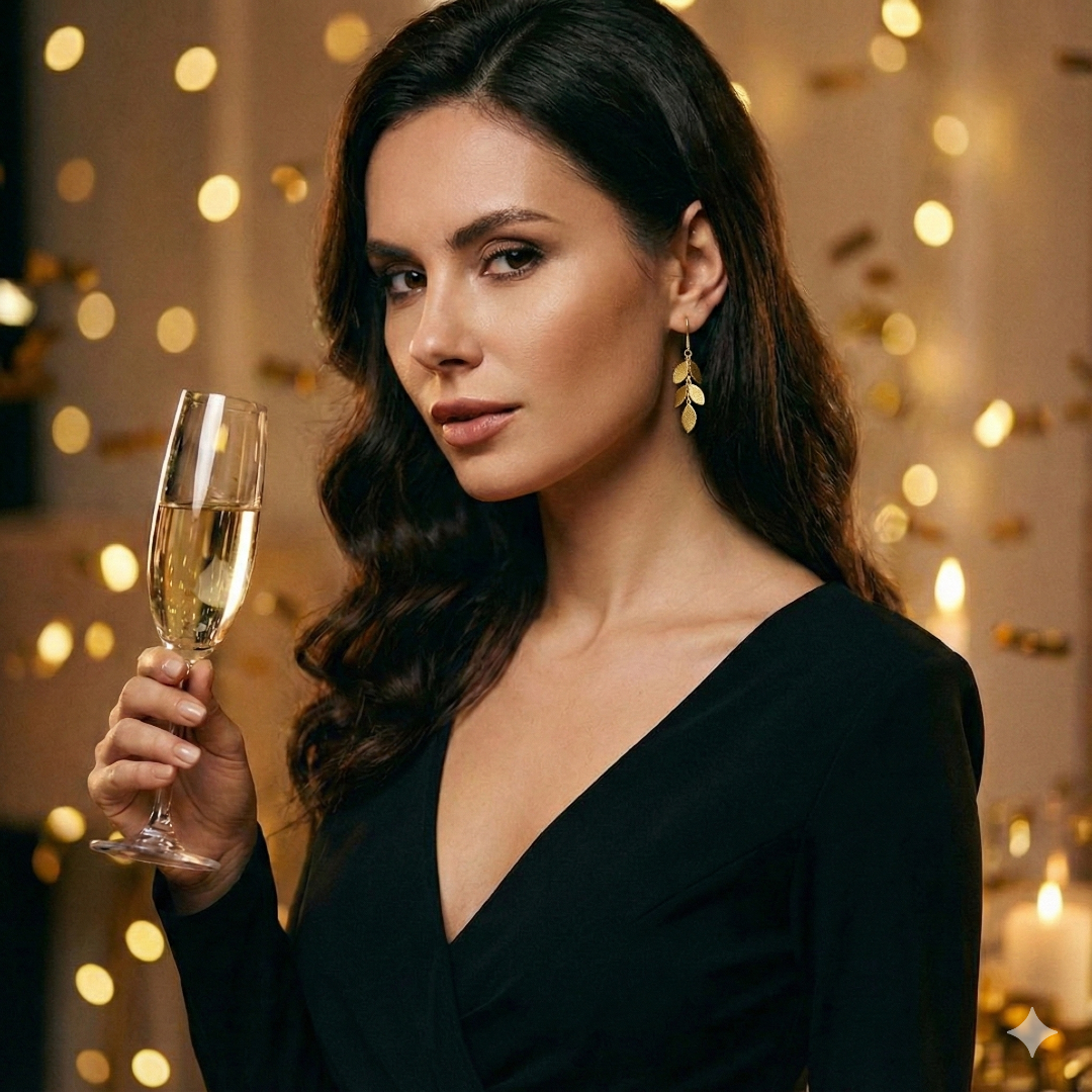 Sylwester, kolczyki pozłacane