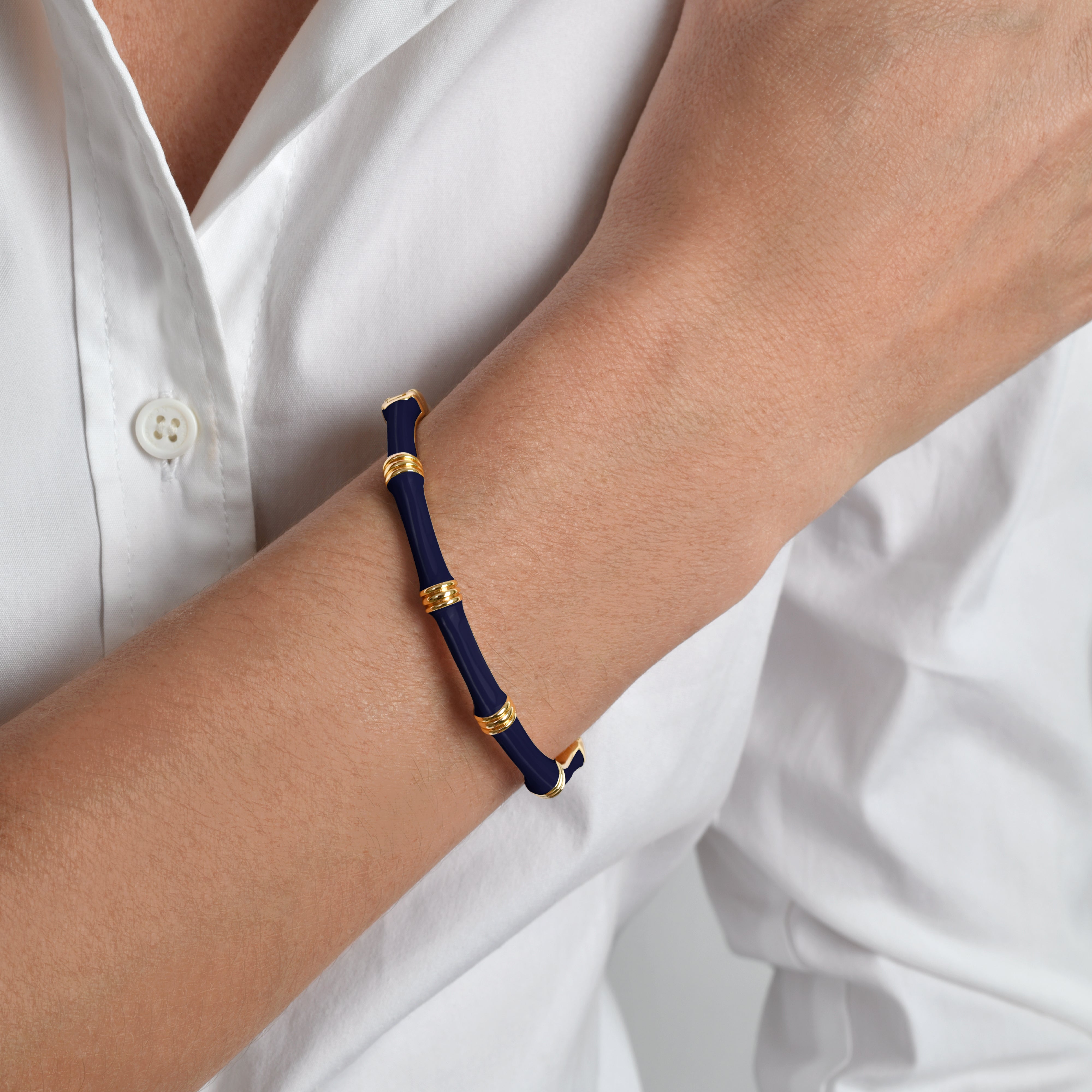 Kolorowa Bransoletka Bangle Bamboo Emalia | Vivagem