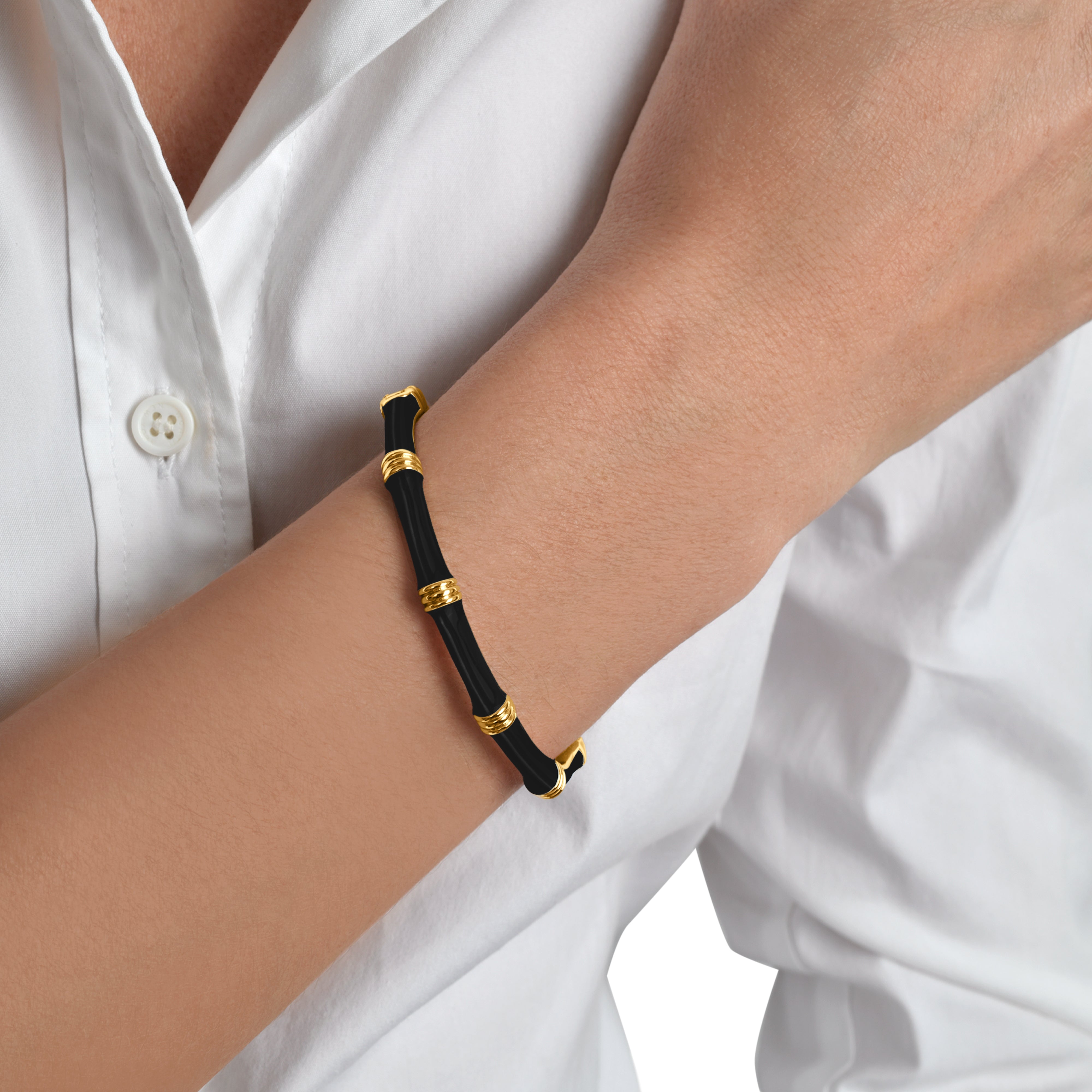 Kolorowa Bransoletka Bangle Bamboo Emalia | Vivagem