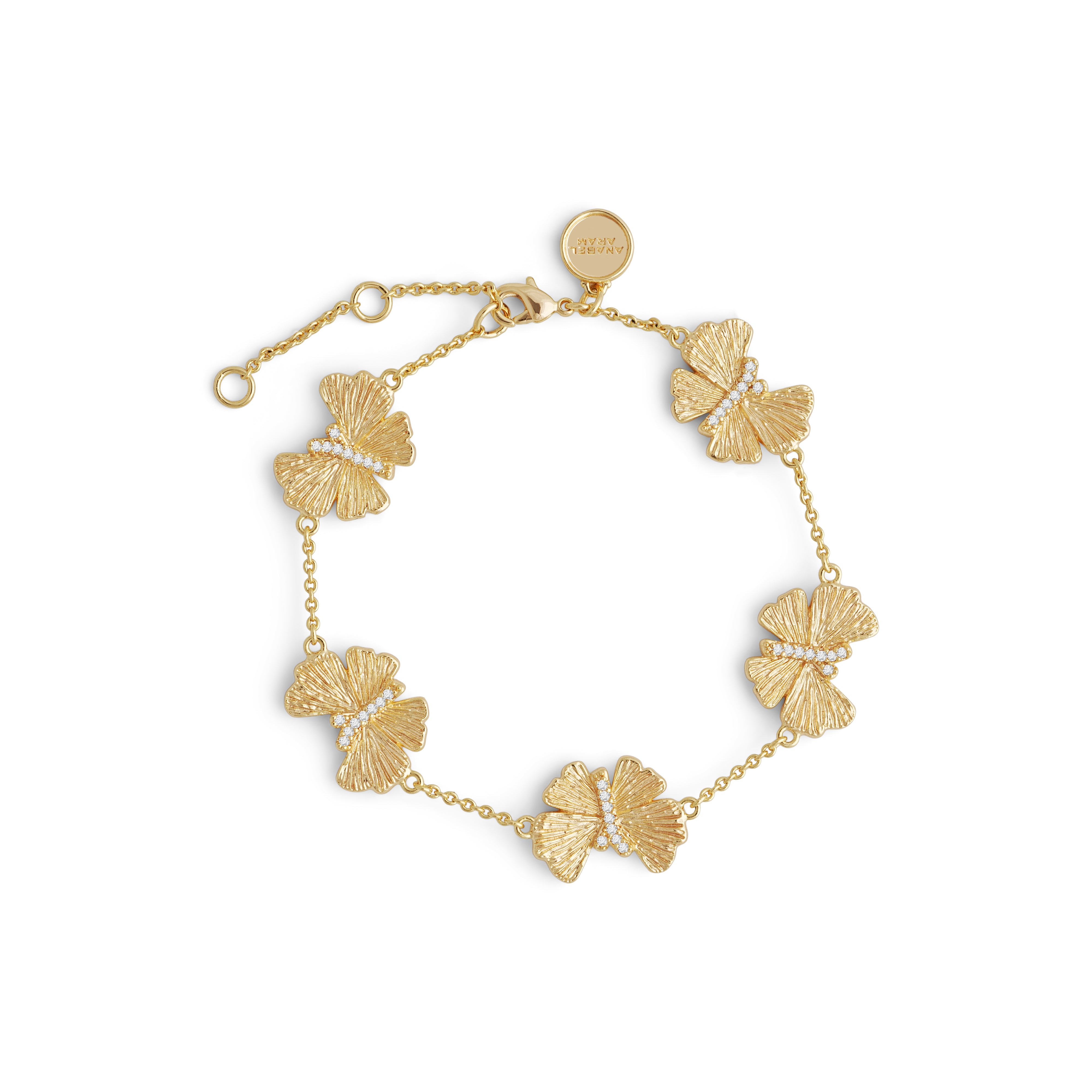 Złota Bransoletka z Motylami Butterfly Ginkgo | Anabel Aram | Vivagem