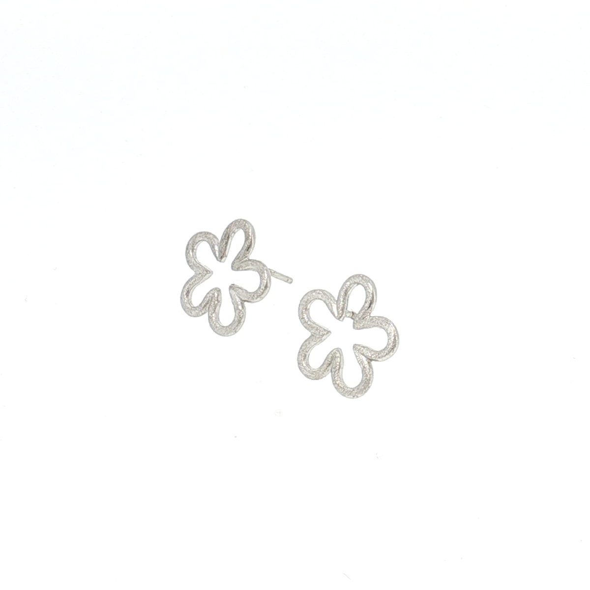 Srebrne Kolczyki Sztyfty Kwiat 14 mm - zdjęcie 4
