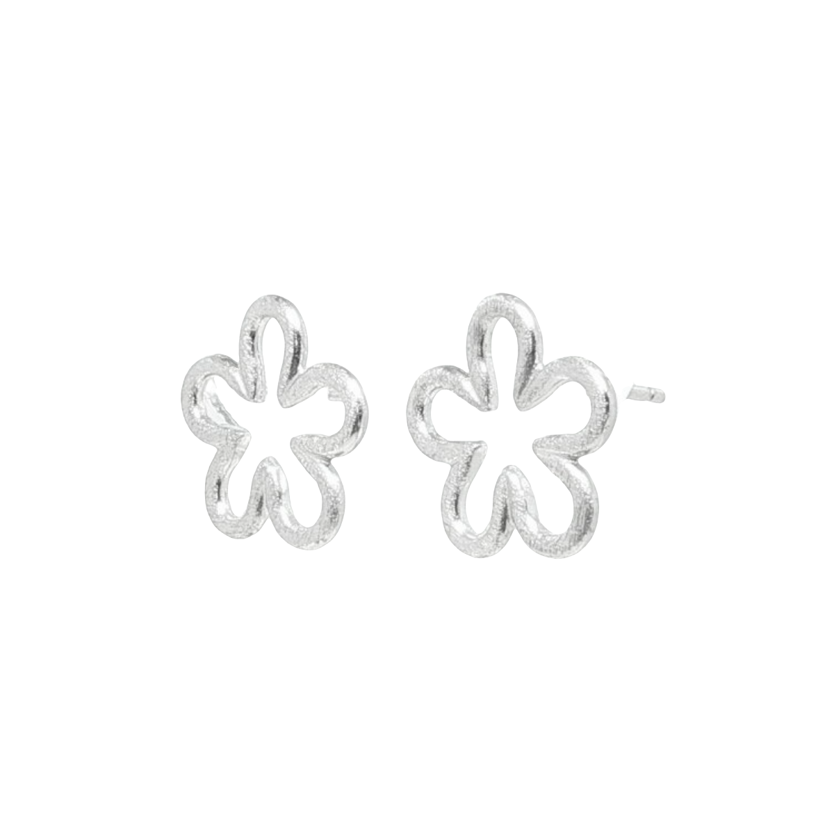 Srebrne Kolczyki Sztyfty Kwiat 14 mm