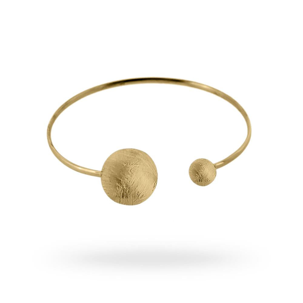 Liniowy Blask Złota 23k: Bransoletka Otwarta Eclisse od Diva Gioielli (Vivagem Selection, Faktura Scratched)