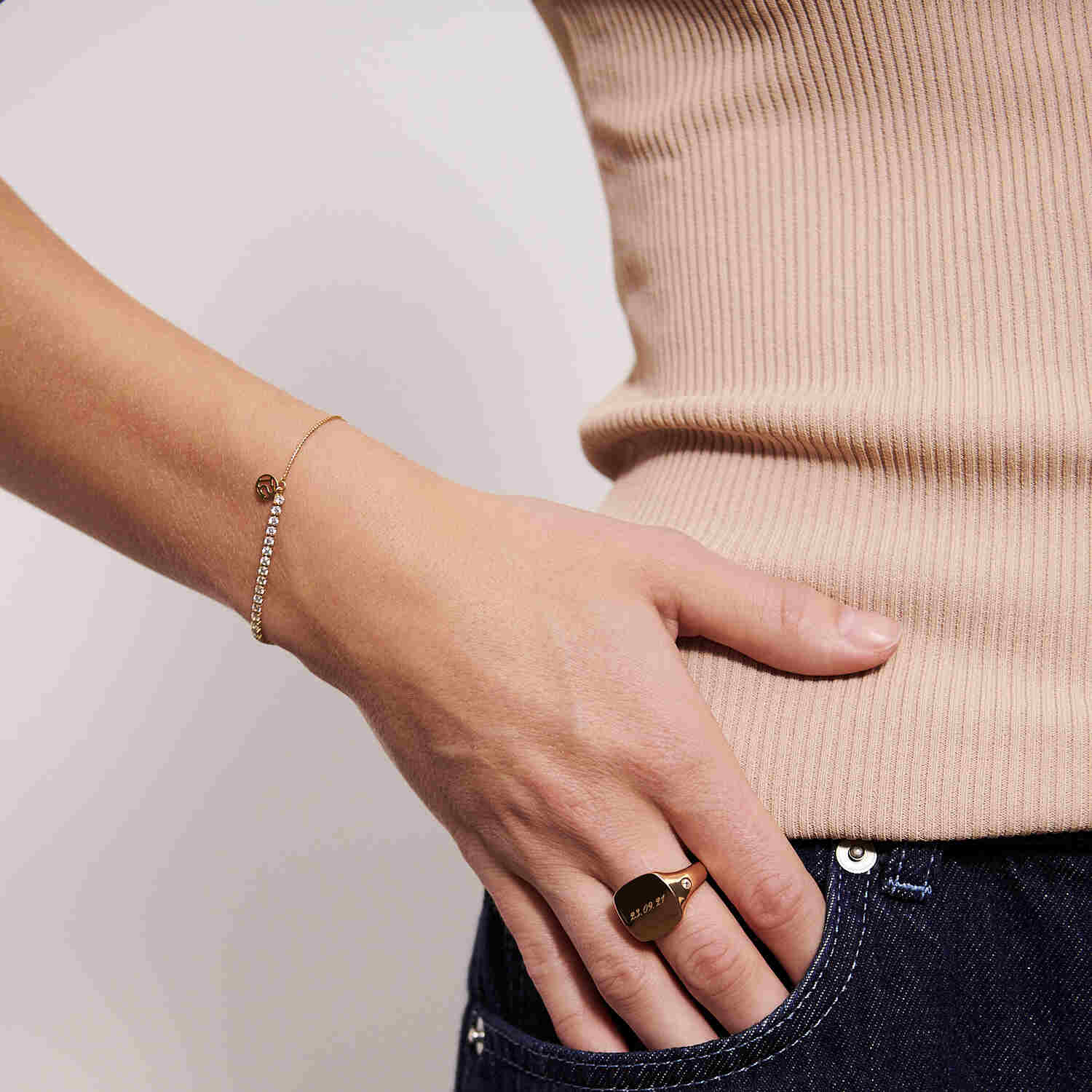 Złap Tęczę! Regulowana Bransoletka Tennis Ellera Rainbow od Sif Jakobs, Srebro 925, Pozłacana 18k,  Vivagem Selection