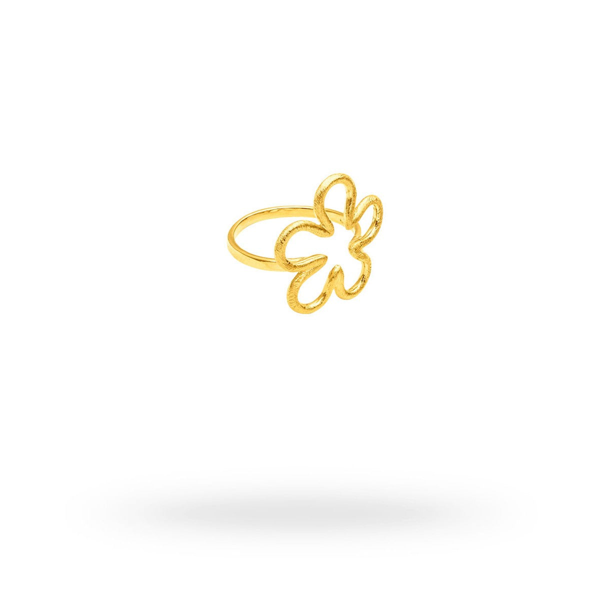 Srebrny Złocony Pierścionek Kwiat 21 mm