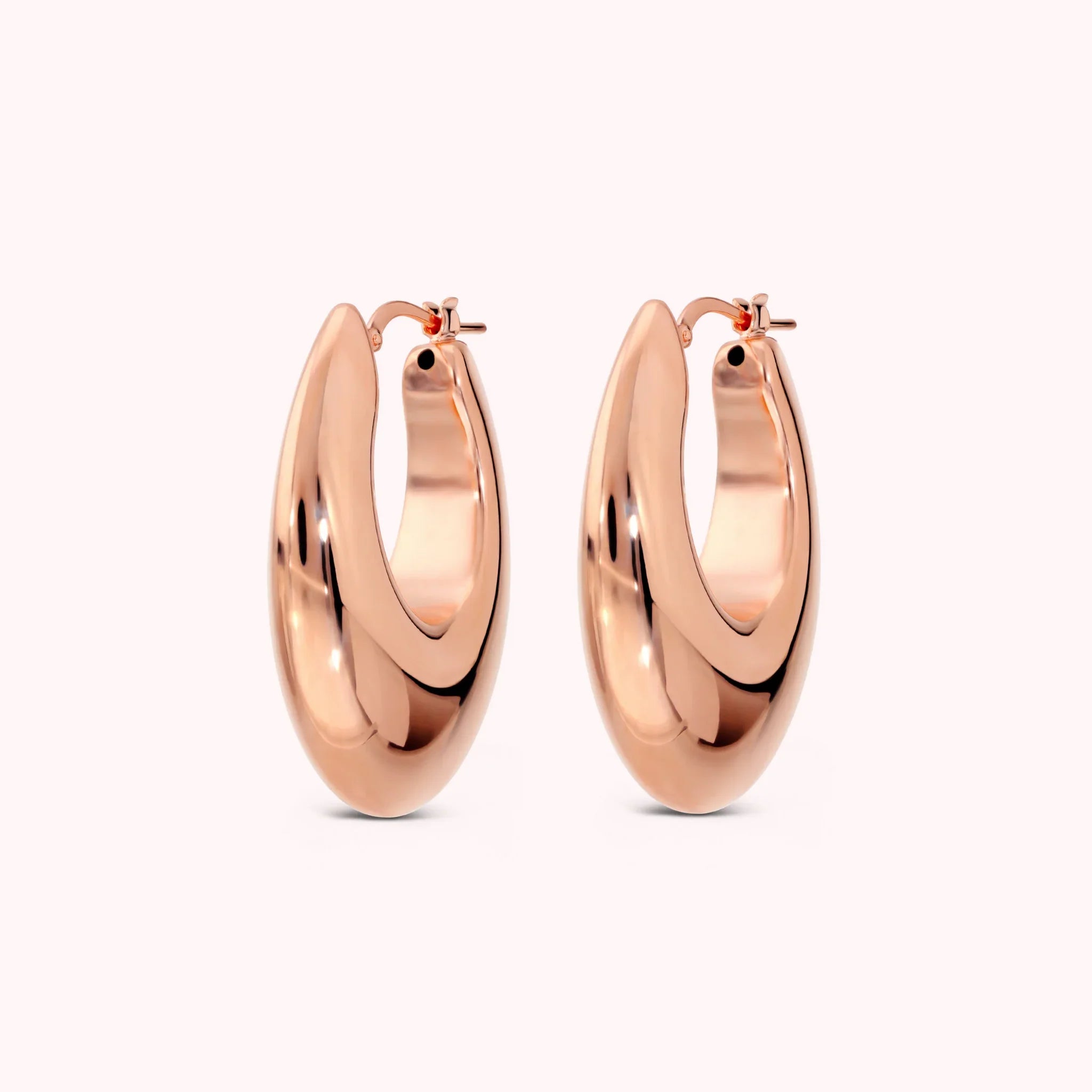 Kolczyki Koła Gradowane Gładkie | Różowe Złoto Hipoalergiczne | Vivagem