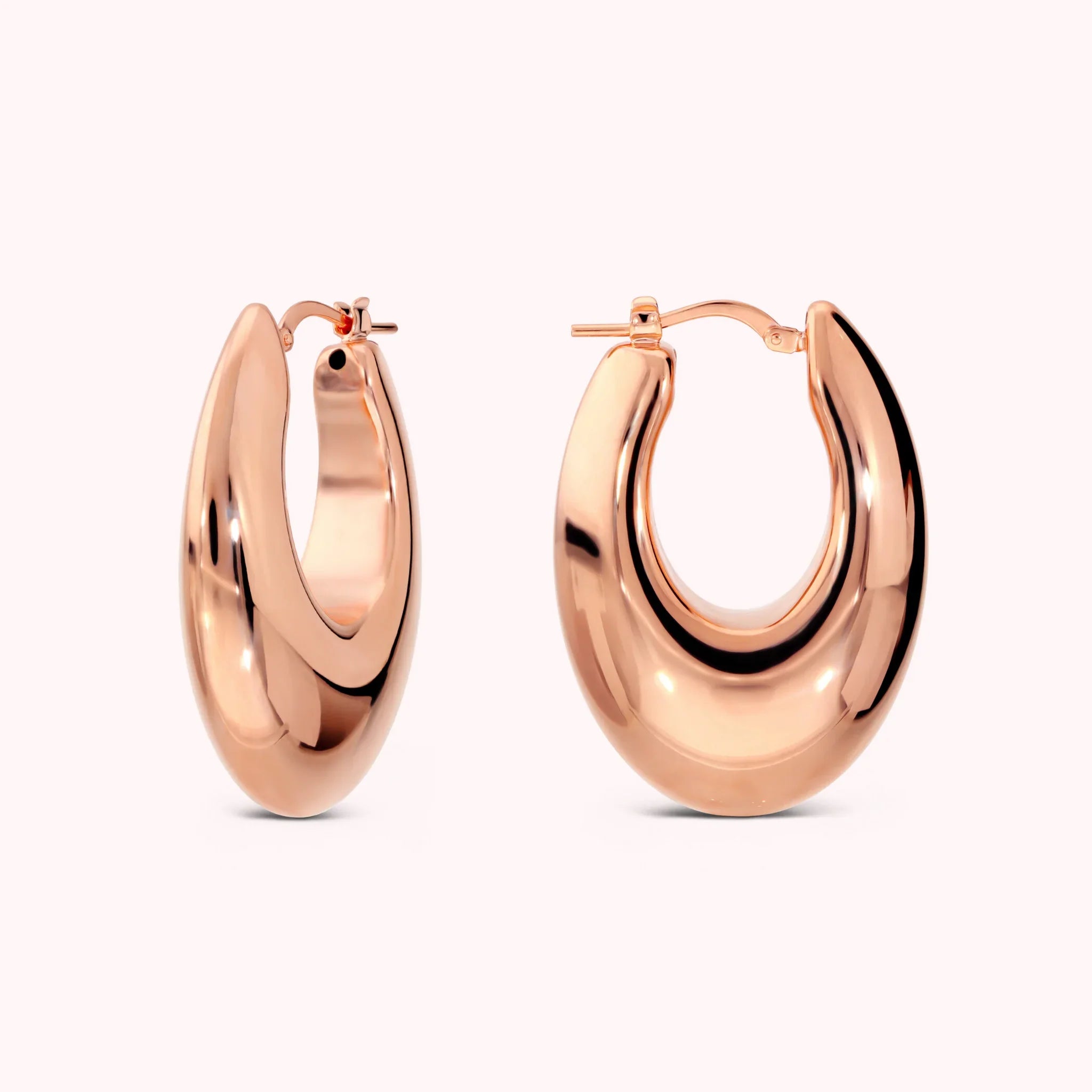 Kolczyki Koła Gradowane Gładkie | Różowe Złoto Hipoalergiczne | Vivagem