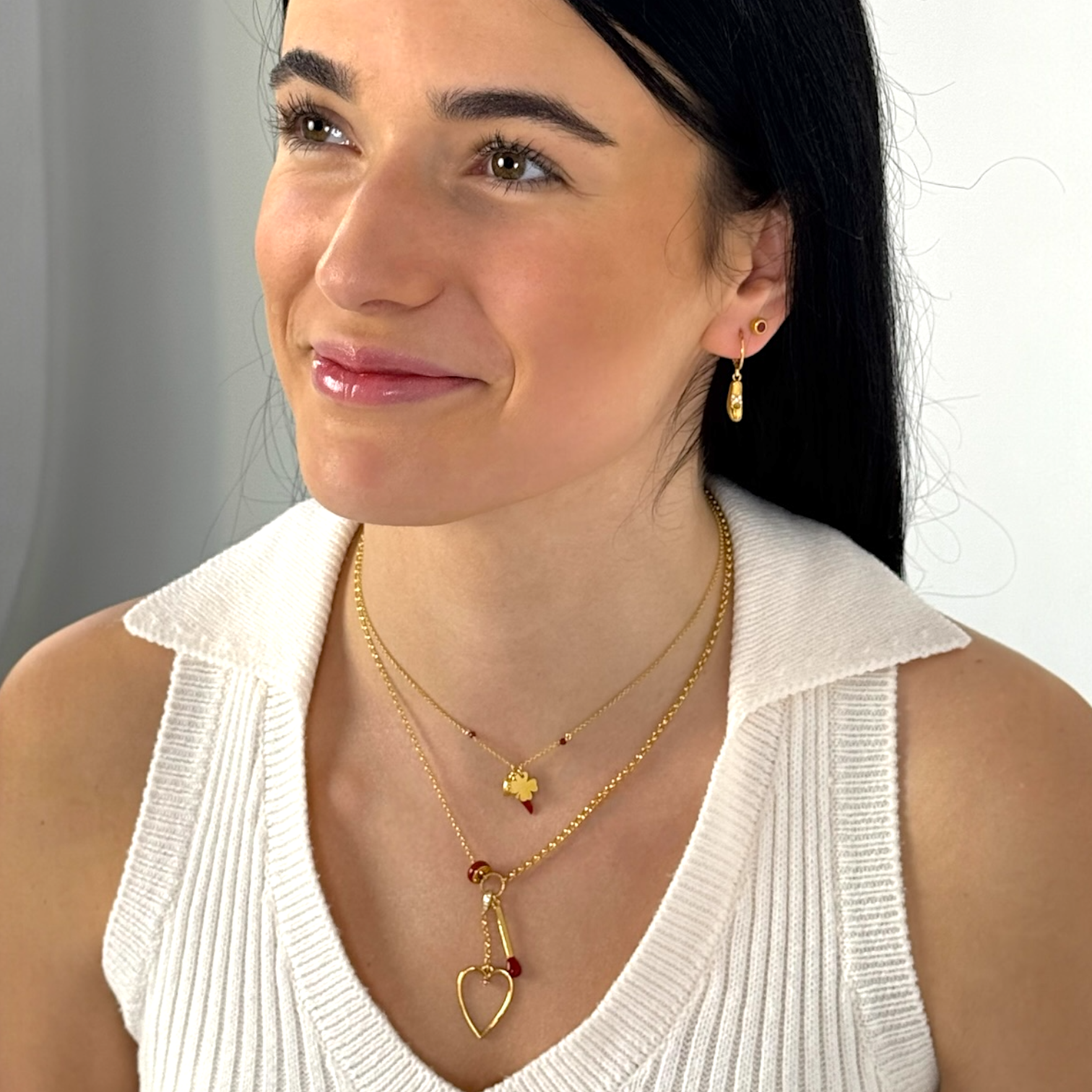 Złoty Pojedynczy Kolczyk Talizman, Bucik Szczęścia | Vivagem