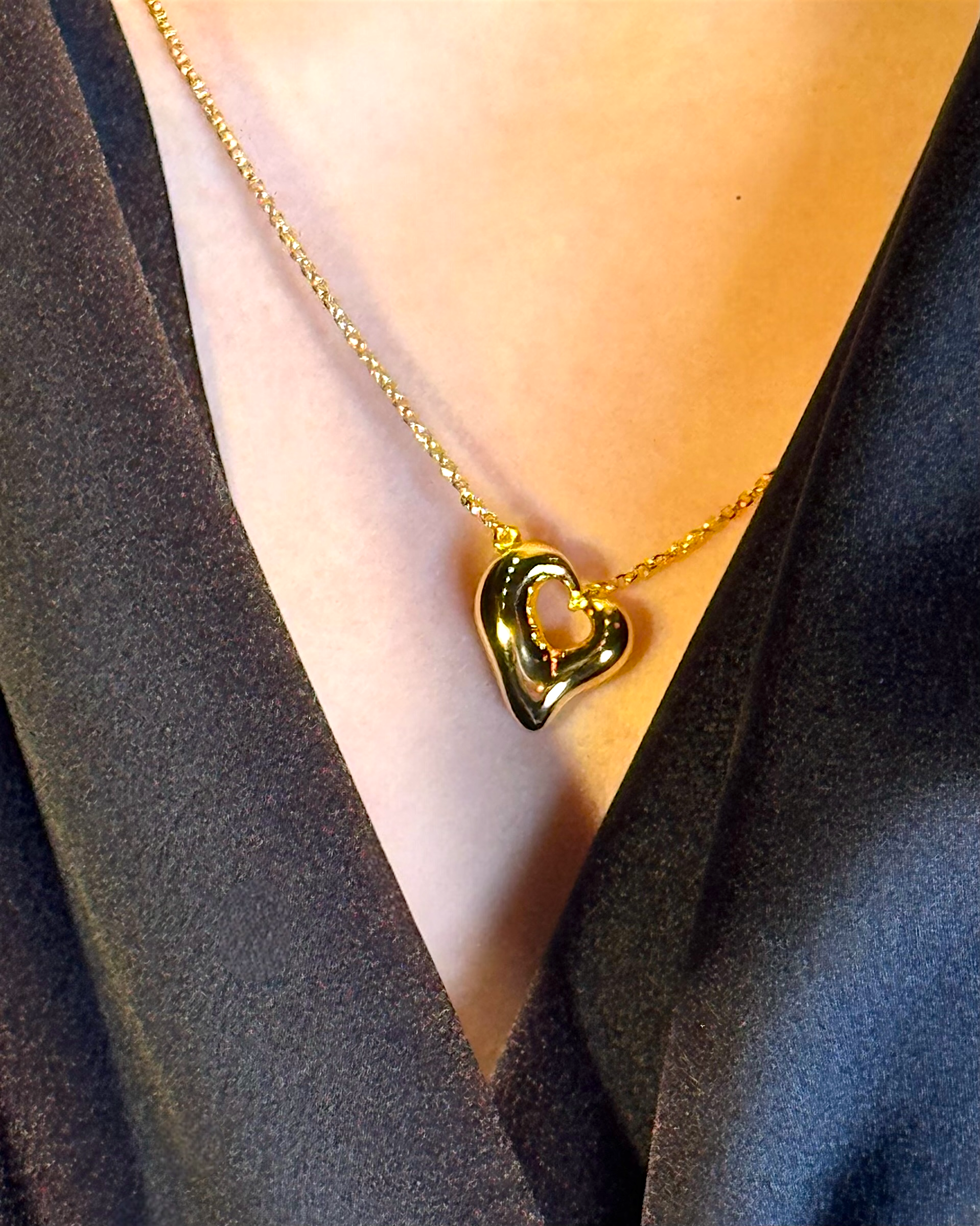 Złoty Naszyjnik Otwarte Serce Organic | Srebro 925 Pozłacane | Vivagem