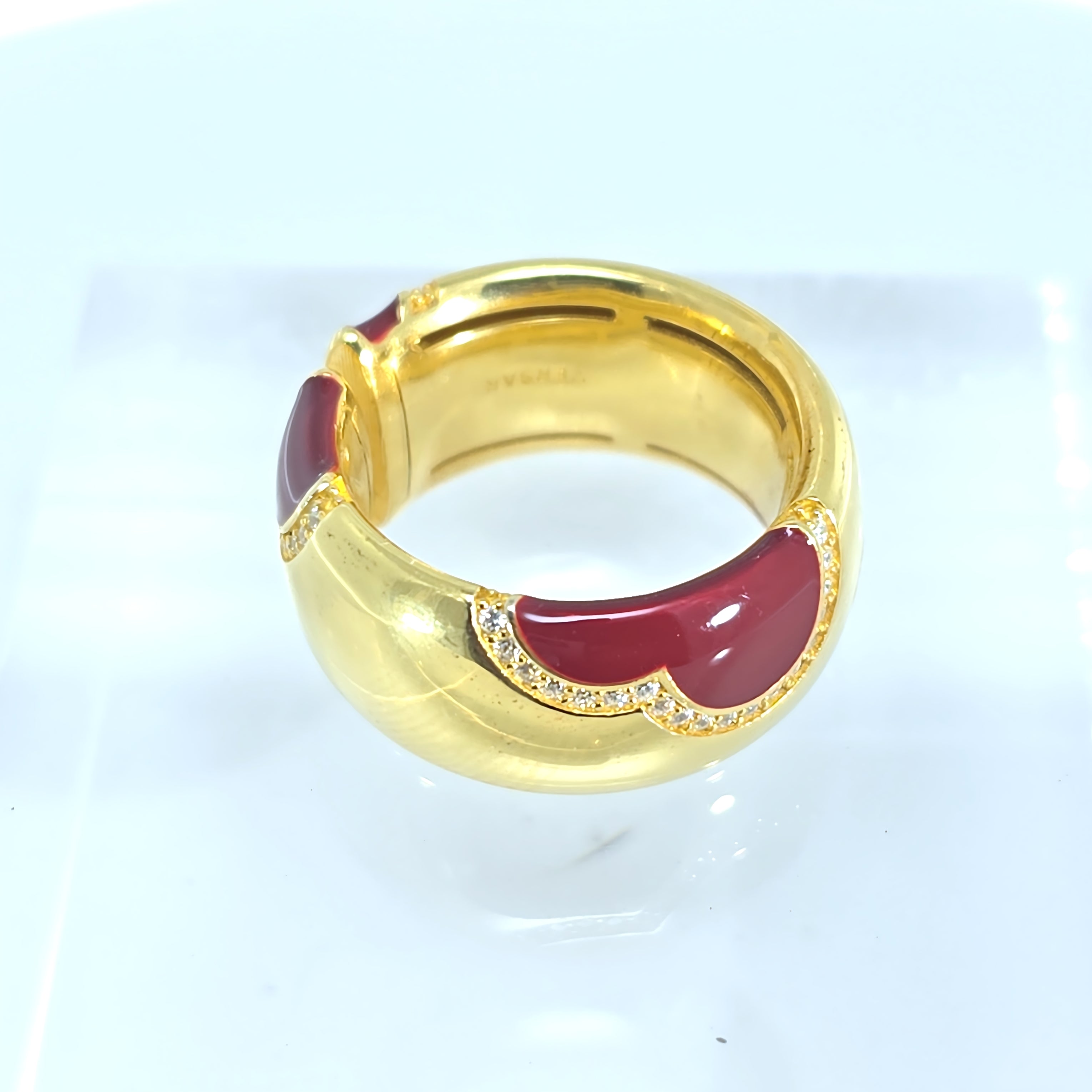 Złoty Pierścień Serce, Emalia Pavé | Regulowany Prezent Miłości | Vivagem