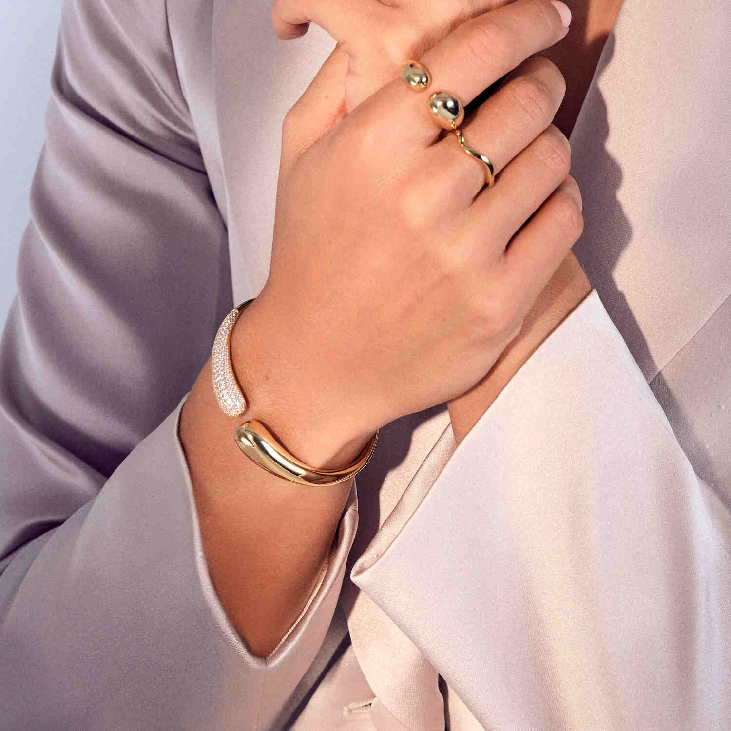 Pozłacana Bransoletka Bangle Goccia, Vivagem Selection