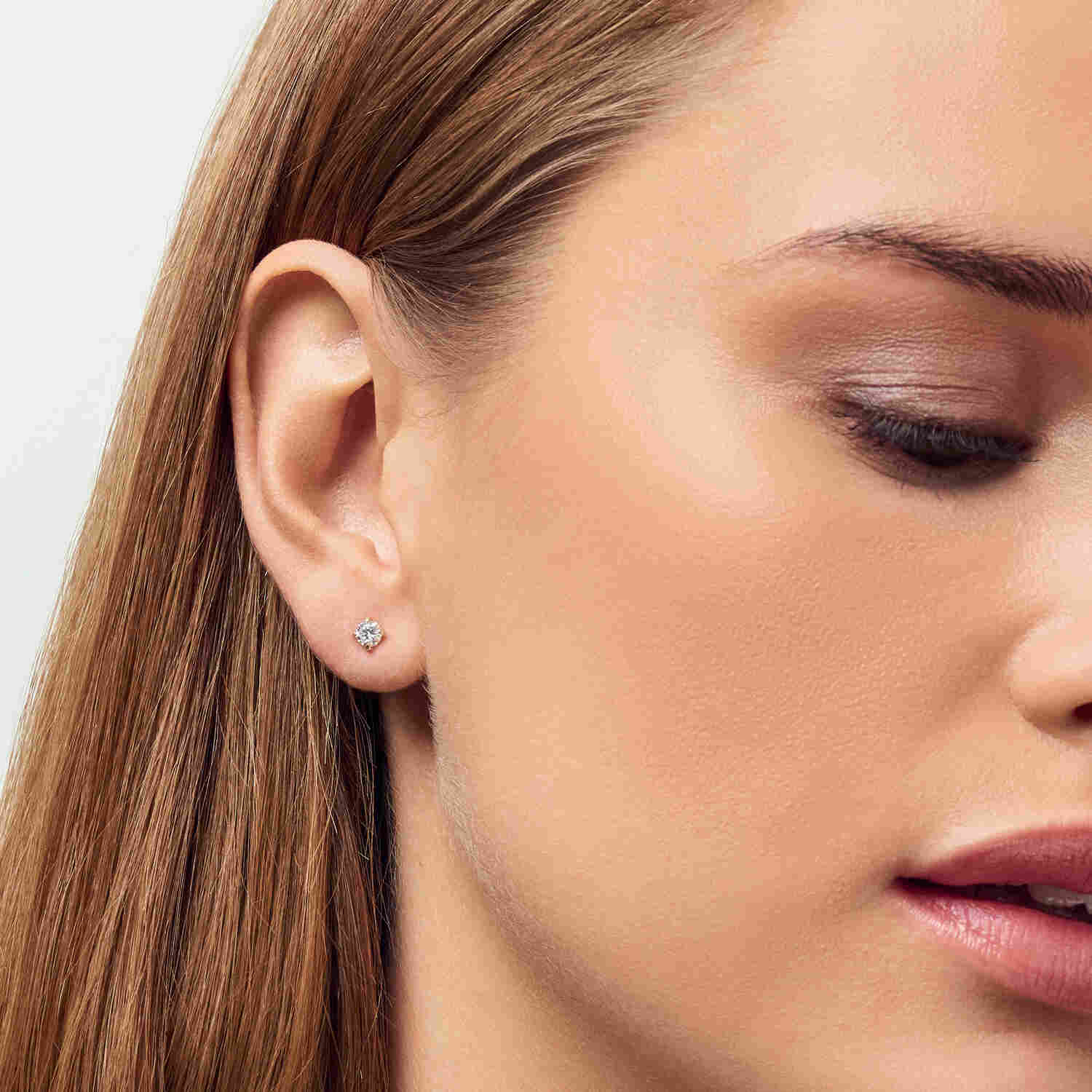 Kolczyki Sztyfty z Diamentami - 14-karatowe ( próba 585) żółte złoto, 0,22-3,00 ct TW GH VS, diamenty laboratoryjnie hodowane - VIVAGEM.PL