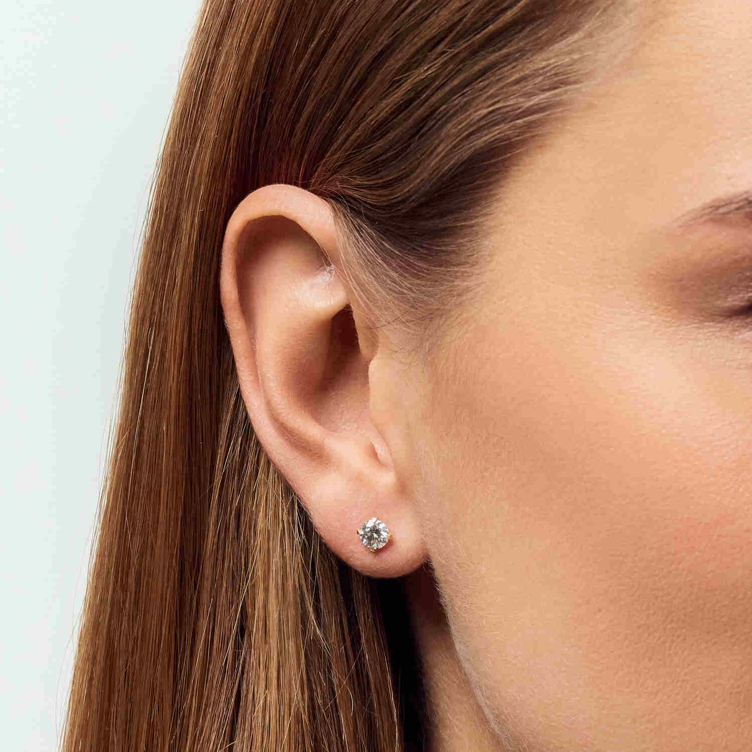 Kolczyki Sztyfty z Diamentami - 14-karatowe ( próba 585) żółte złoto, 0,22-3,00 ct TW GH VS, diamenty laboratoryjnie hodowane - VIVAGEM.PL