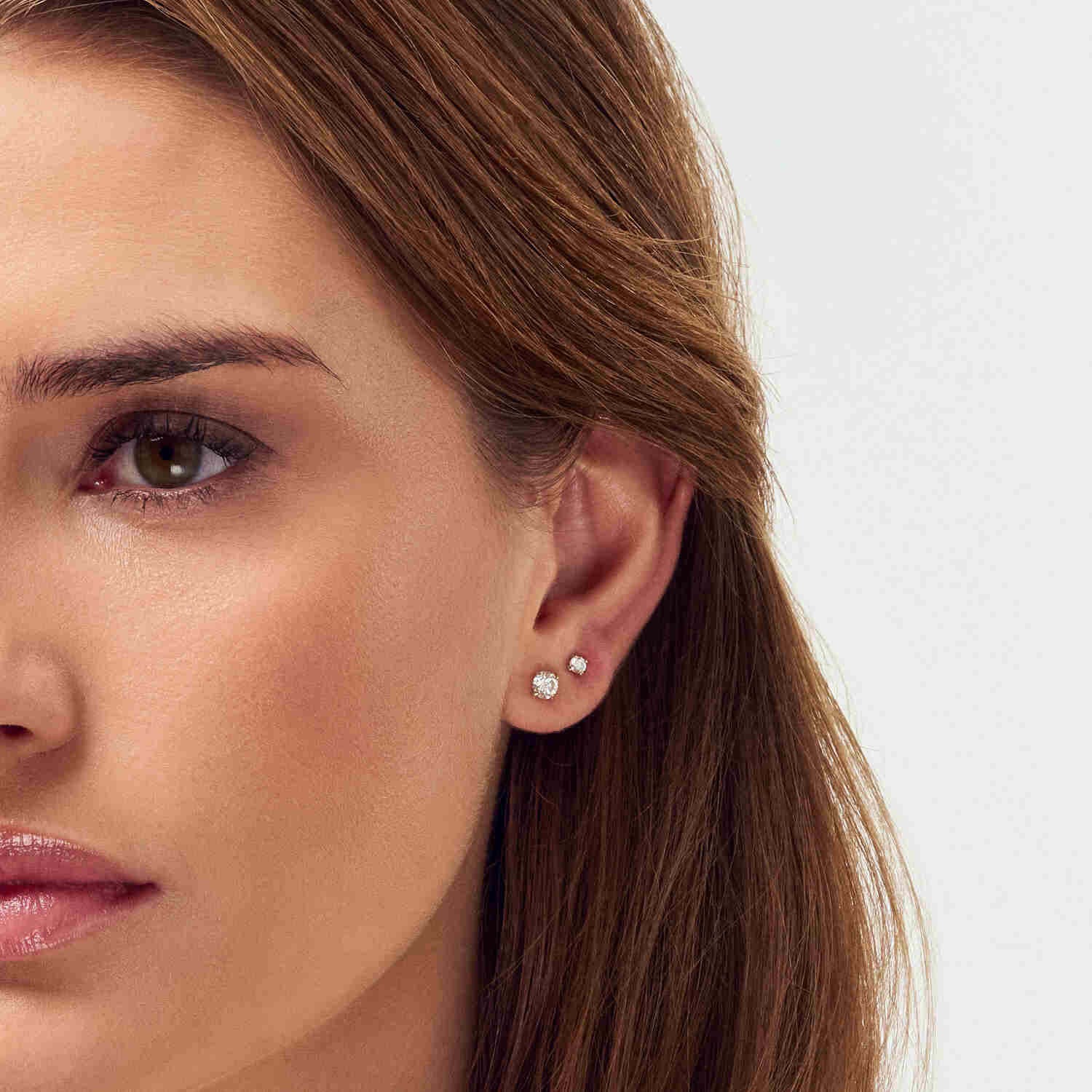 Kolczyki Sztyfty z Diamentami - 14-karatowe ( próba 585) żółte złoto, 0,22-3,00 ct TW GH VS, diamenty laboratoryjnie hodowane - VIVAGEM.PL