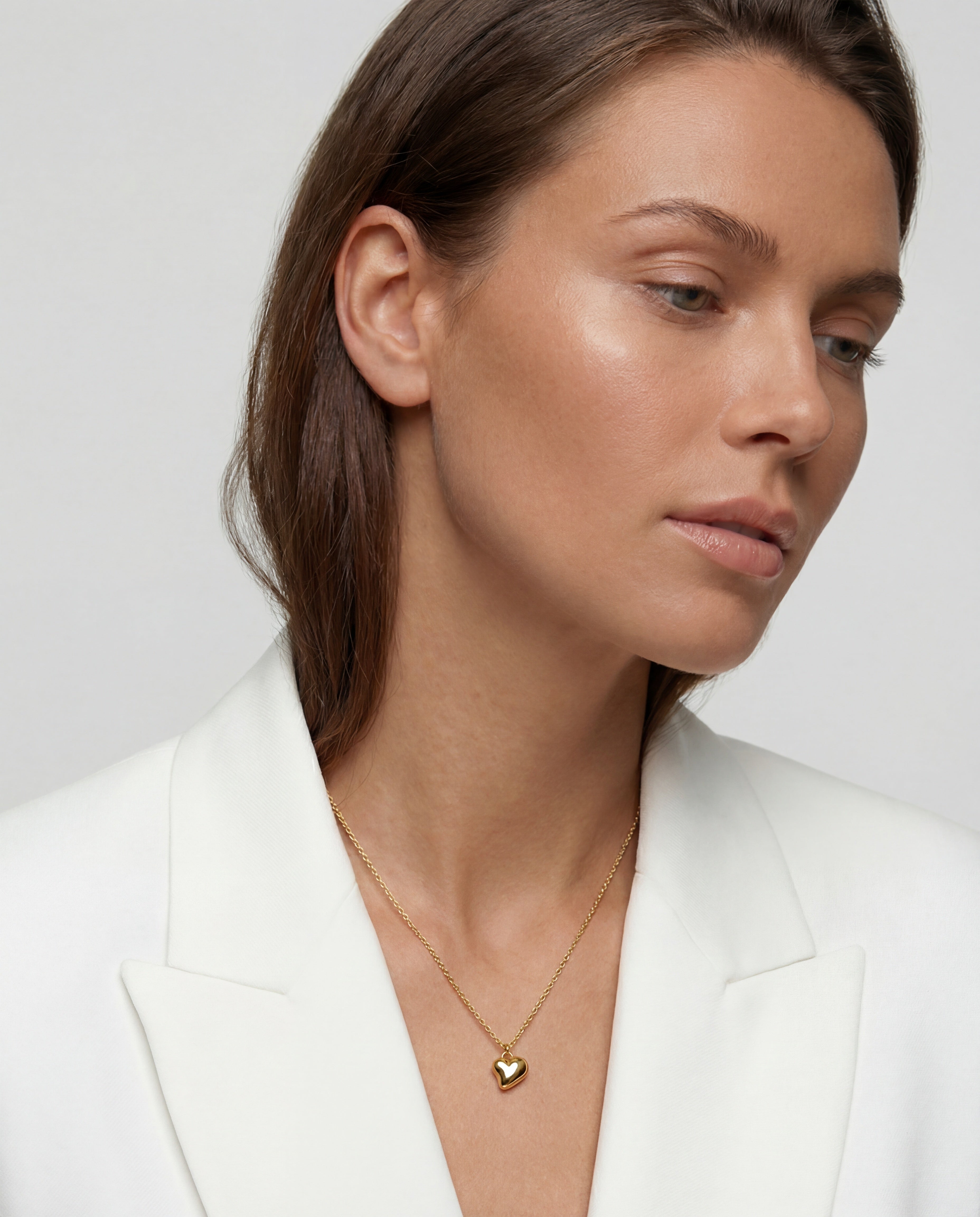 Złoty Naszyjnik Pełne Serce | Sif Jakobs Lauria | Srebro 925 Pozłacane | Vivagem