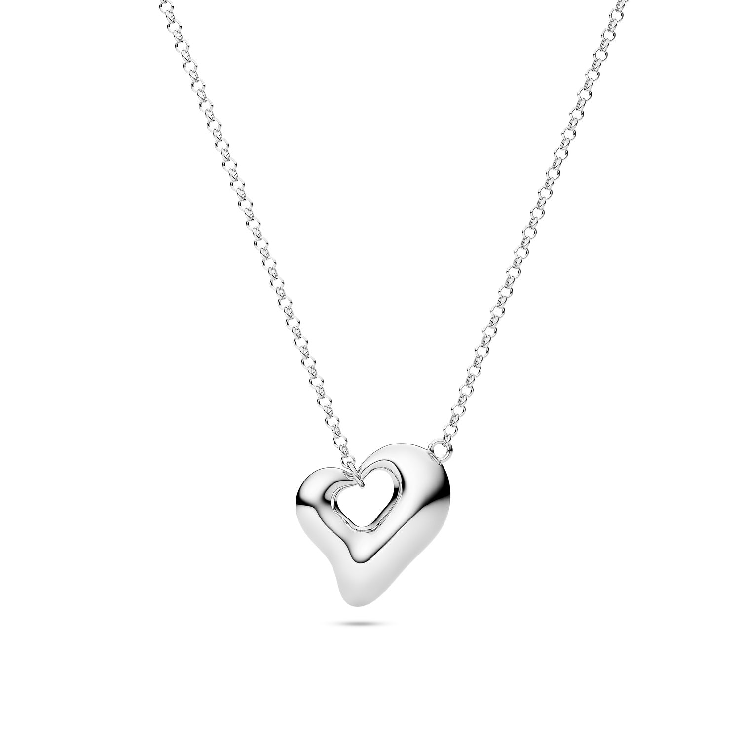 Srebrny Naszyjnik Otwarte Serce Organic | Srebro 925 Rodowane | Vivagem