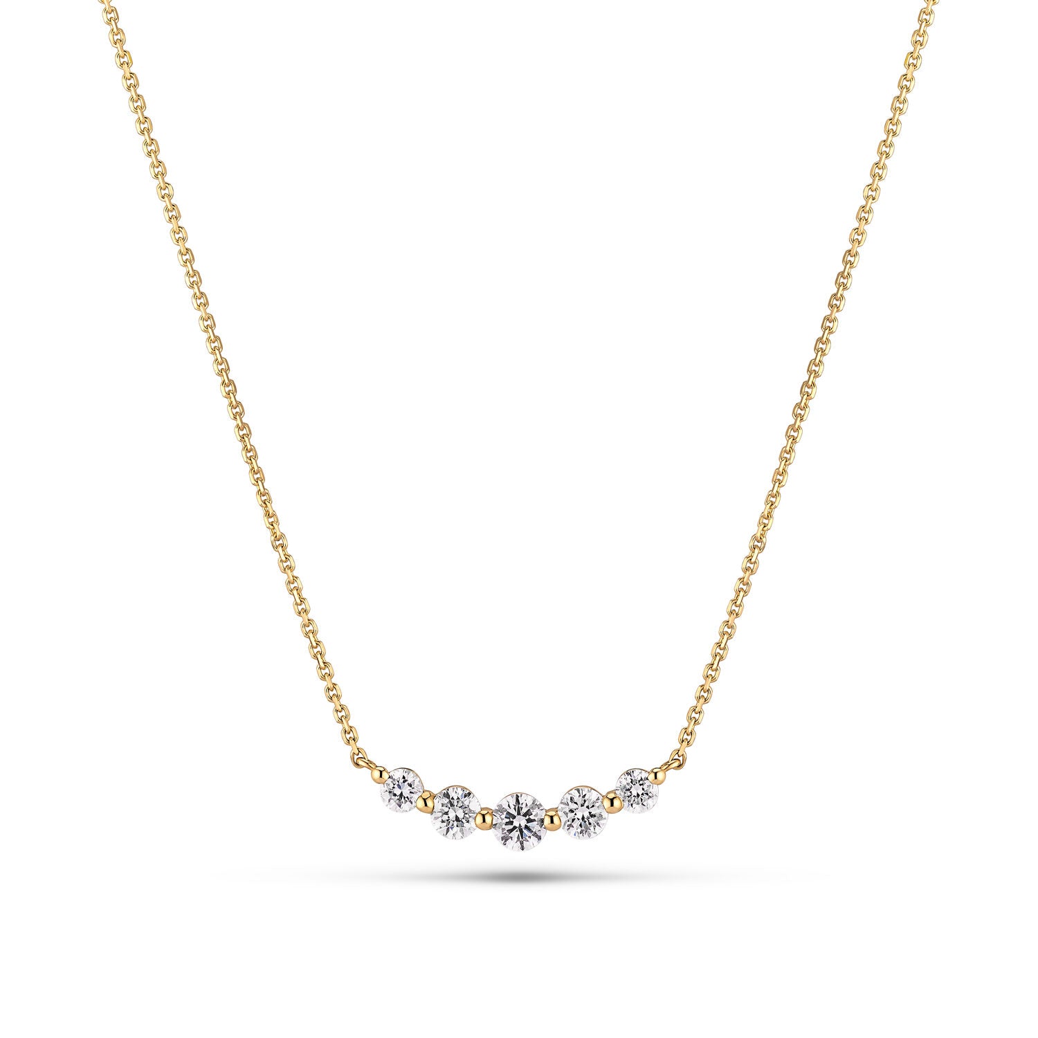 Złoty Naszyjnik Tiara z Diamentami Laboratoryjnymi 0,37 ct / 0,46 ct (14k) - VIVAGEM.PL