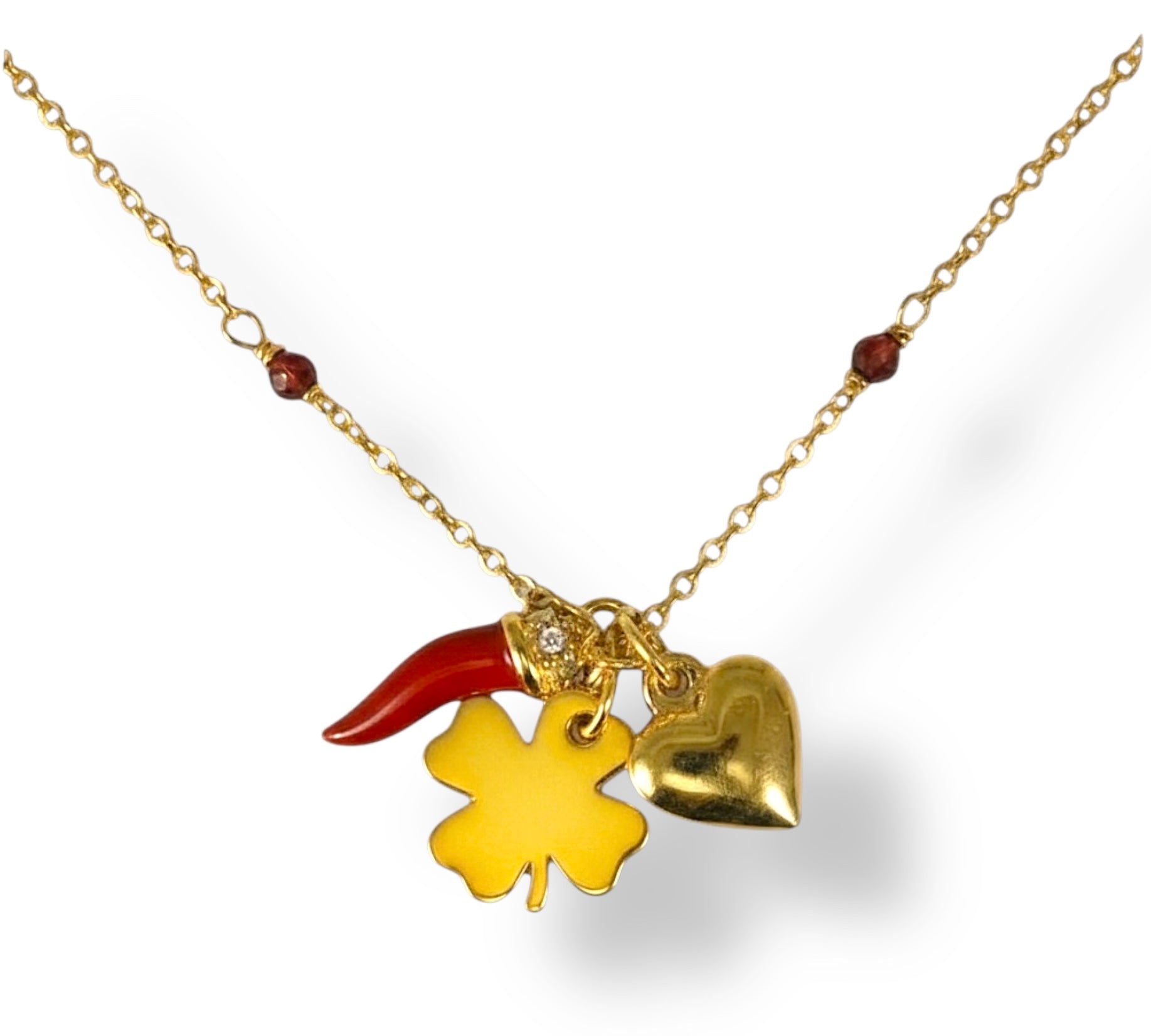 Złoty Naszyjnik Talizman Symbole Szczęścia | Vivagem