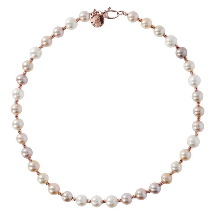 Naszyjnik Choker z Perłami Ming Pozłacany Różowym Złotem - zdjęcie 1