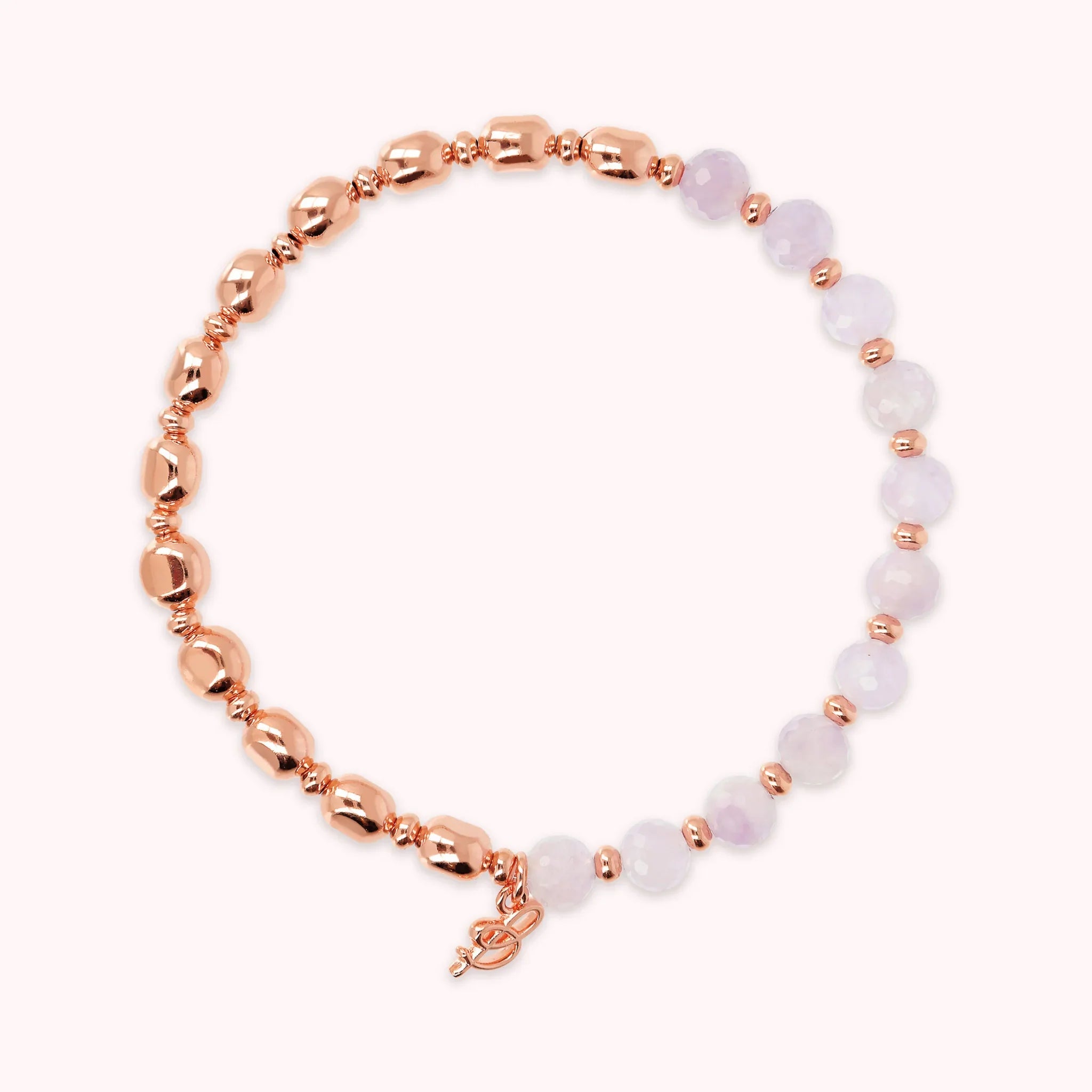 Bransoletka Elastyczna Naturalny Kwarc | Różowe Złoto Hipoalergiczna | Vivagem