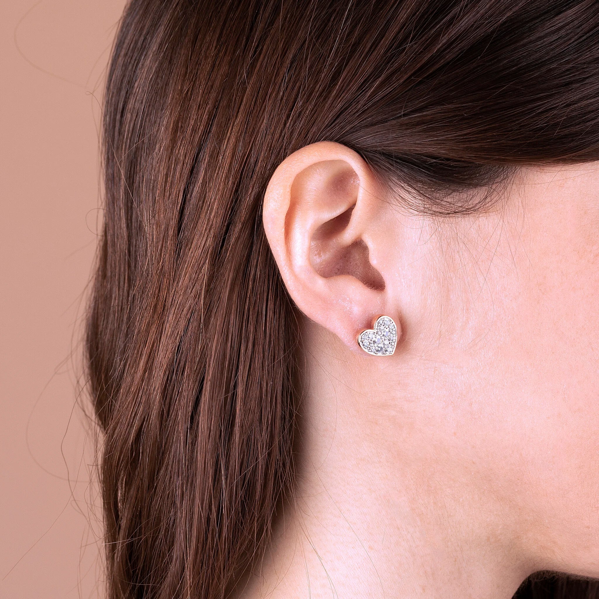 Kolczyki Serca Pavé | Różowe Złoto z Cyrkoniami Hipoalergiczne | Vivagem