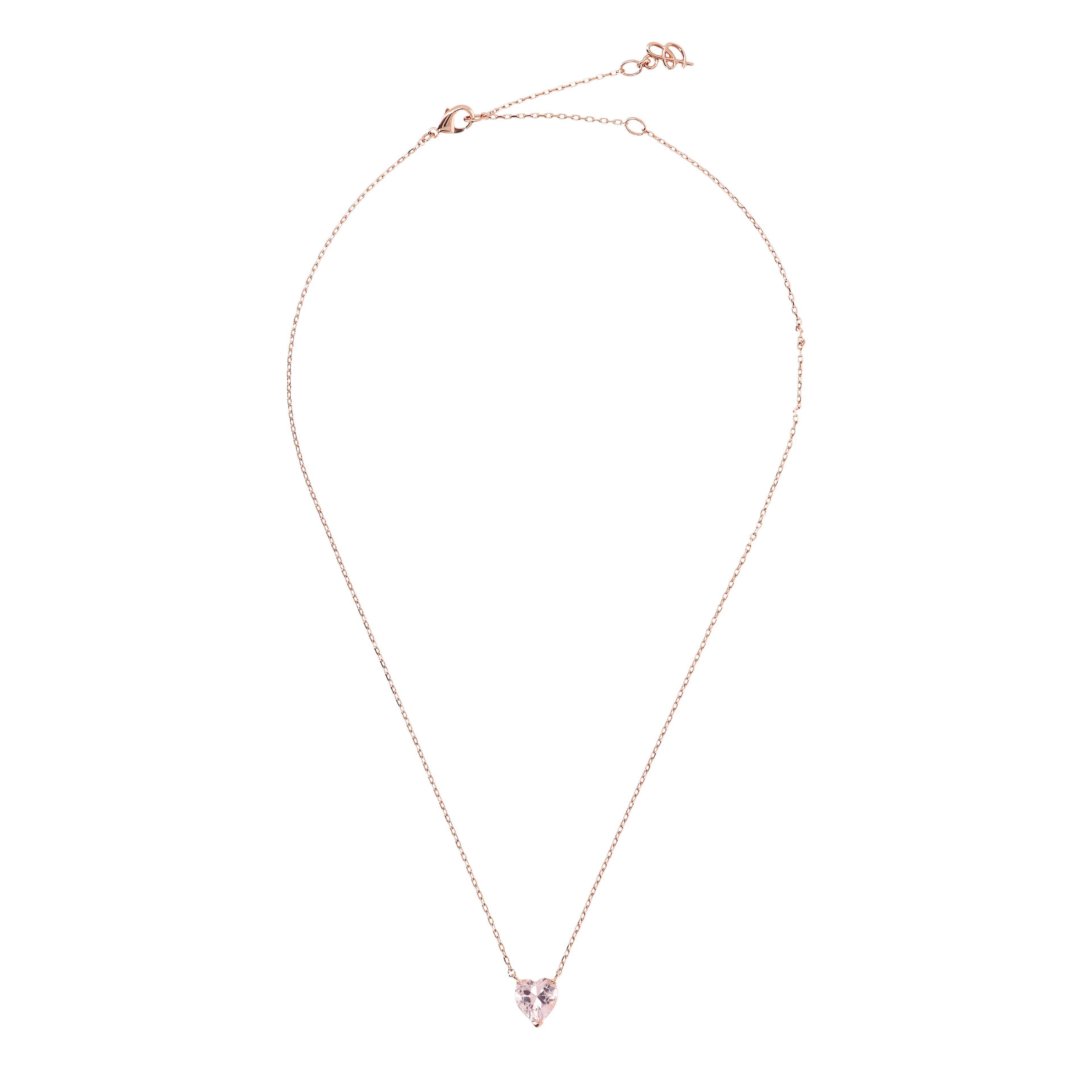 Naszyjnik Serce Golden Rosé z Cyrkonią | Różowe Złoto 18k | Vivagem