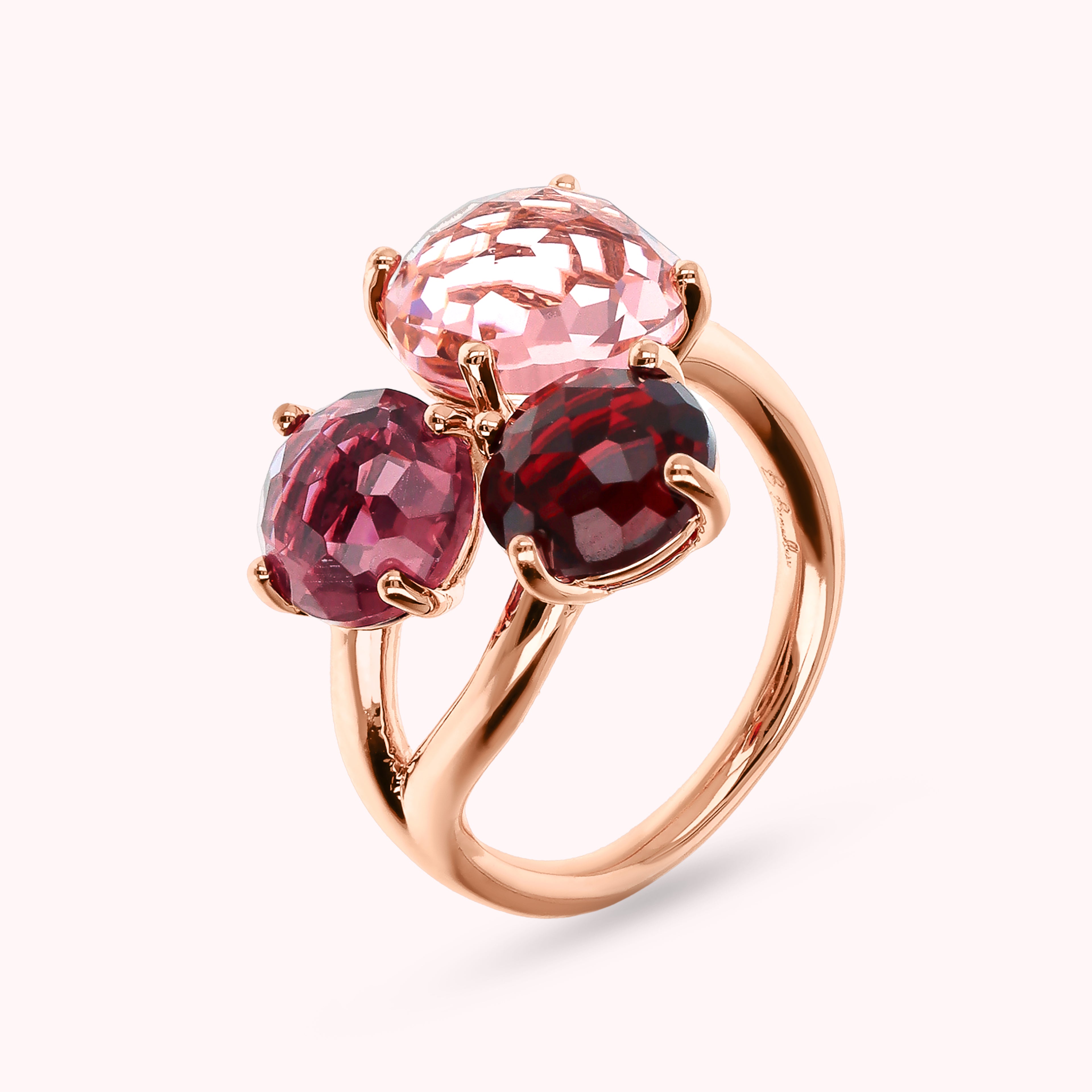 Mozaika Blasku: Pierścionek Bronzallure Trilogy z Kamieniami Prisma Gem, Golden Rosé, Vivagem Selection