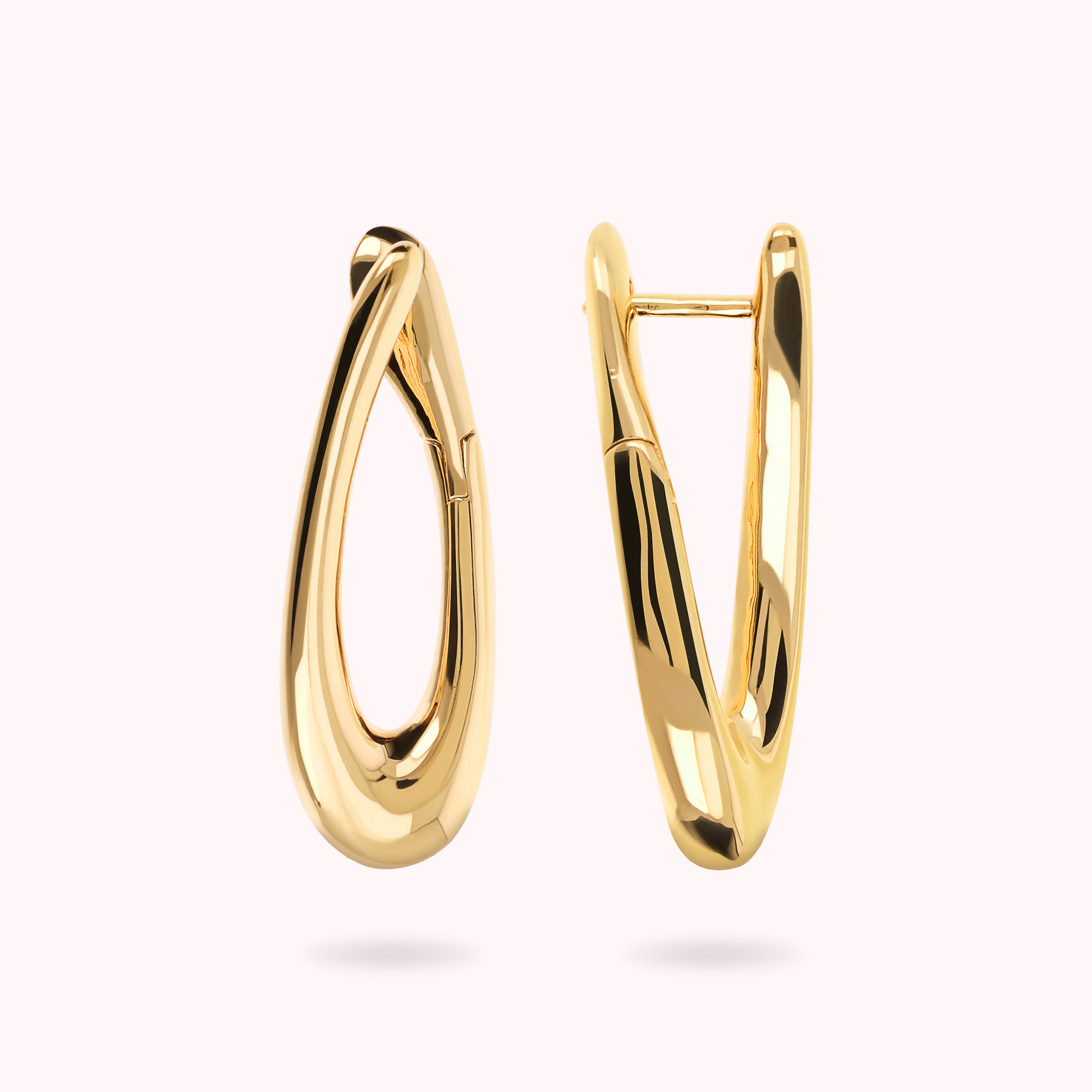 Kolczyki Krople Gładkie | Żółte Złoto Hipoalergiczne | Vivagem