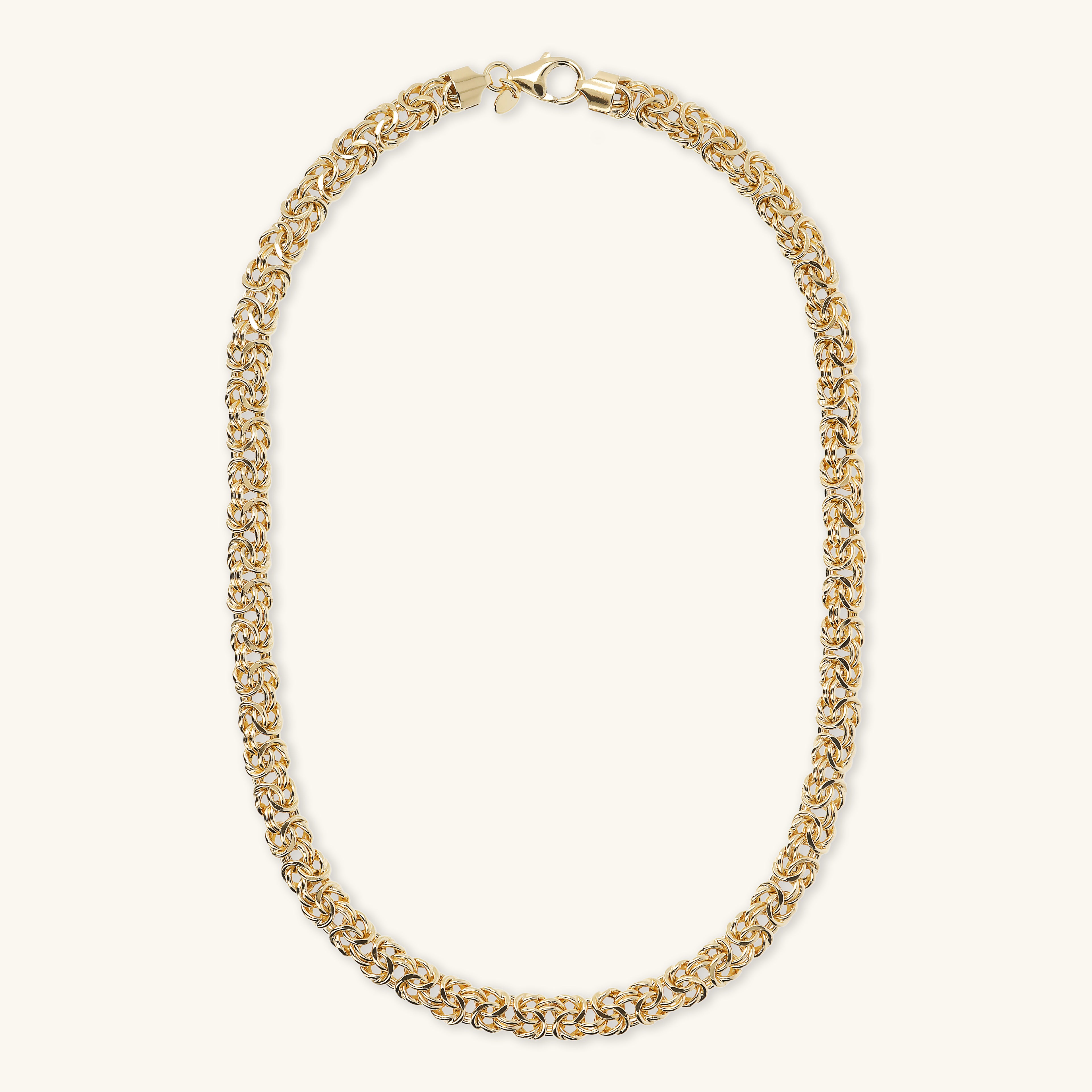 Złoty Splot Królewski: Naszyjnik Etrusca Gioielli o Splocie Bizantyjskim, Włoski Design, Vivagem Selection