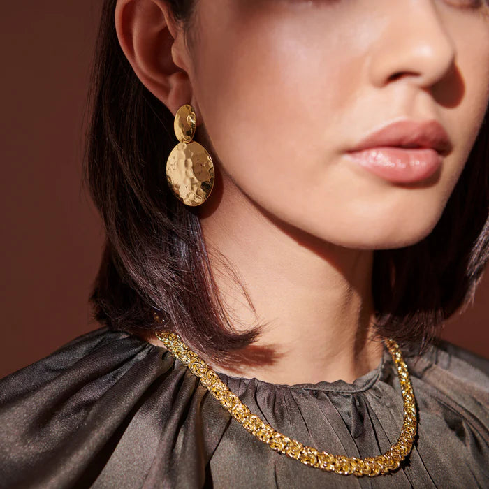 Złoty Splot Królewski: Naszyjnik Etrusca Gioielli o Splocie Bizantyjskim, Włoski Design, Vivagem Selection