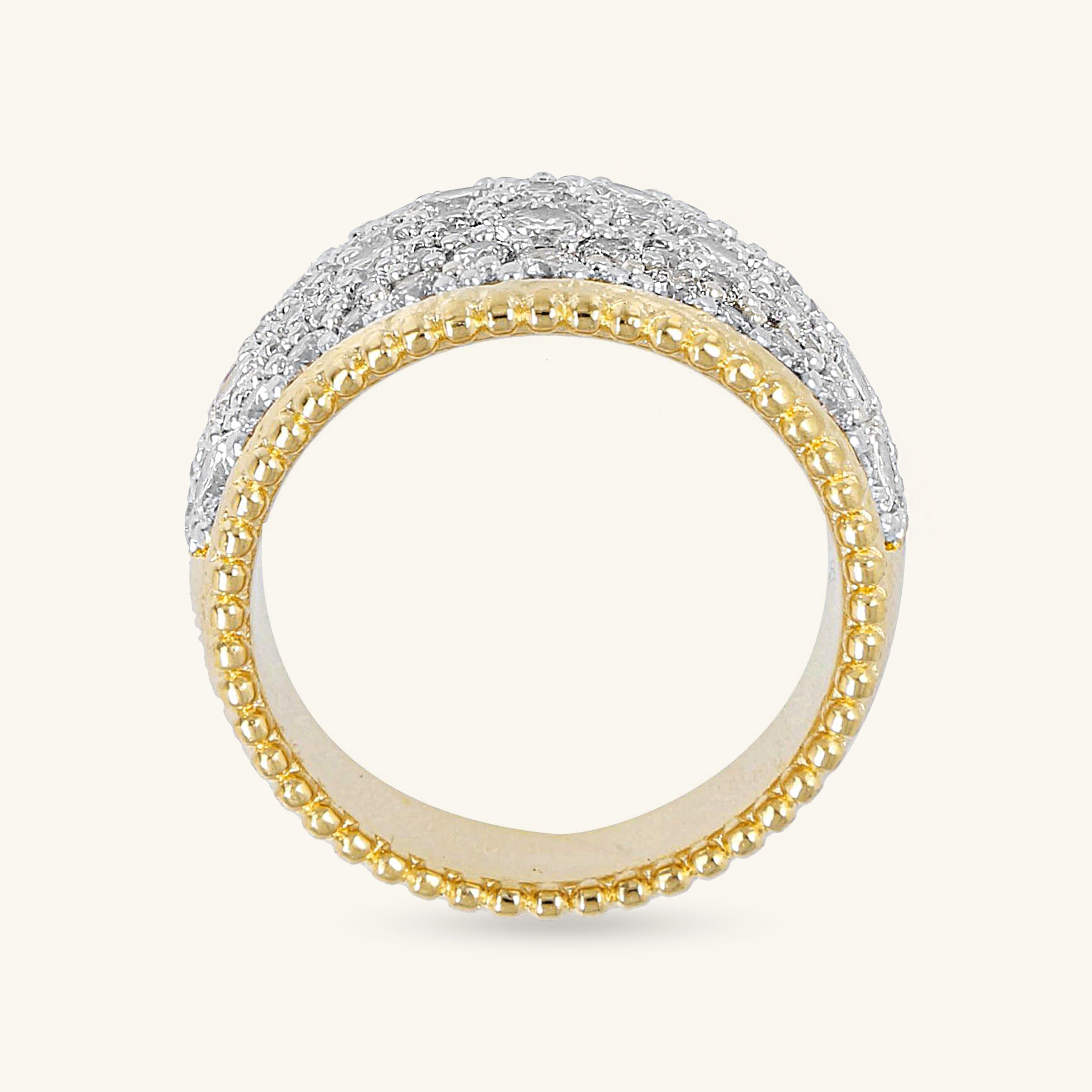 Erupcja Złotego Blasku: Pierścionek Etrusca Gioielli Vulcano Pavé, Włoski Design, Vivagem Selection
