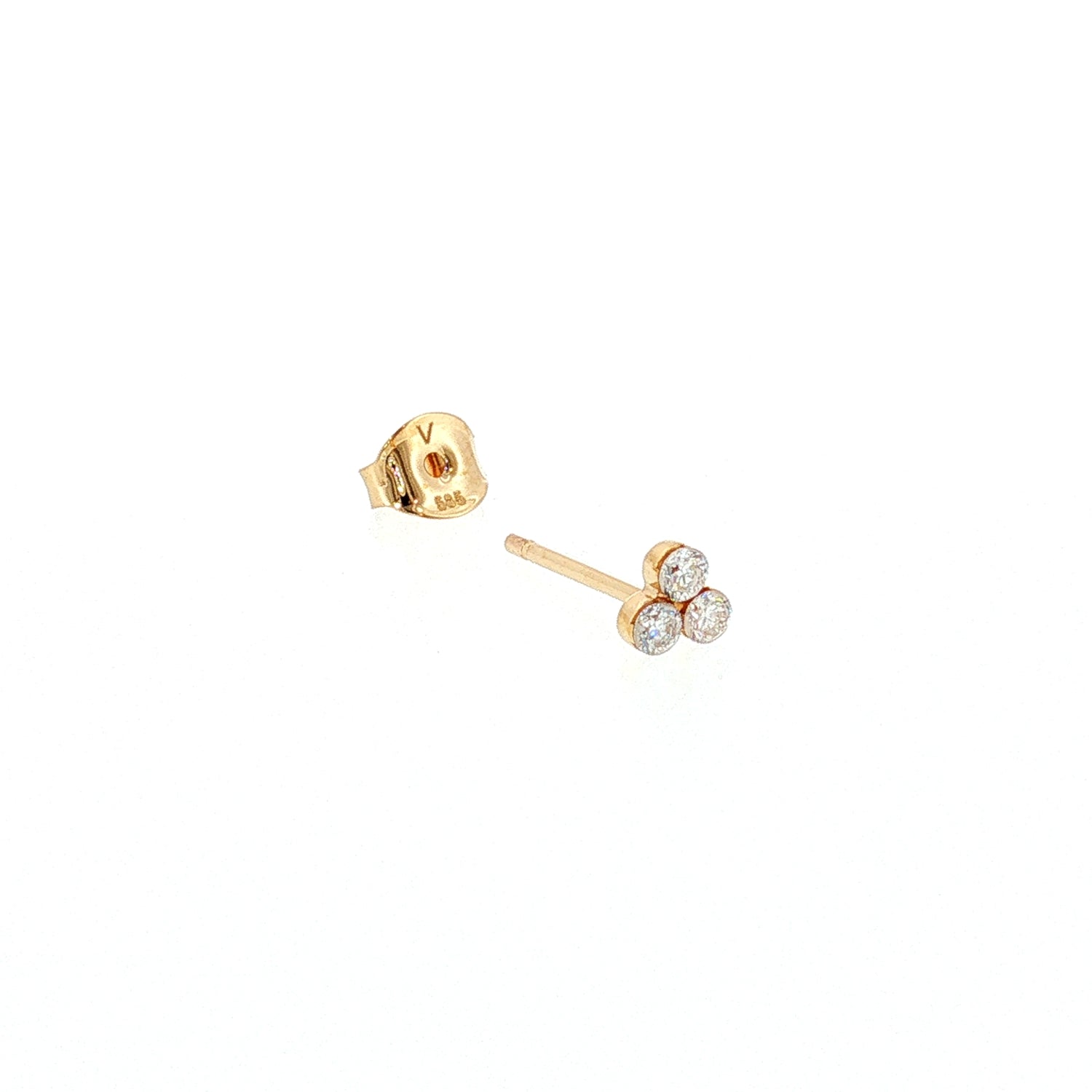 Złote kolczyki sztyfty diamenty lab grown 0,18 ct złoto 585 - zdjęcie 1
