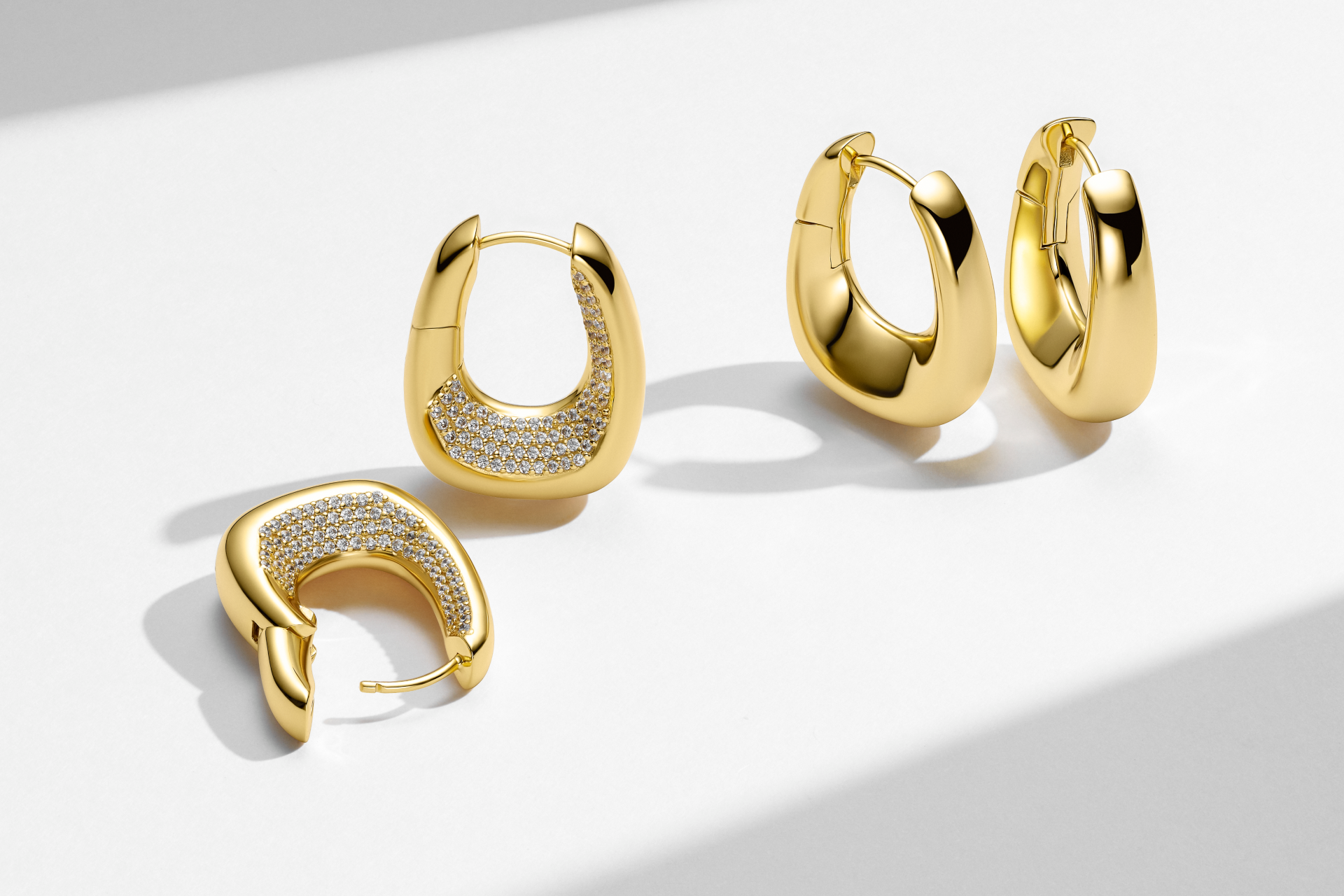 kolczyki Borsa pozłacane z cyrkoniami