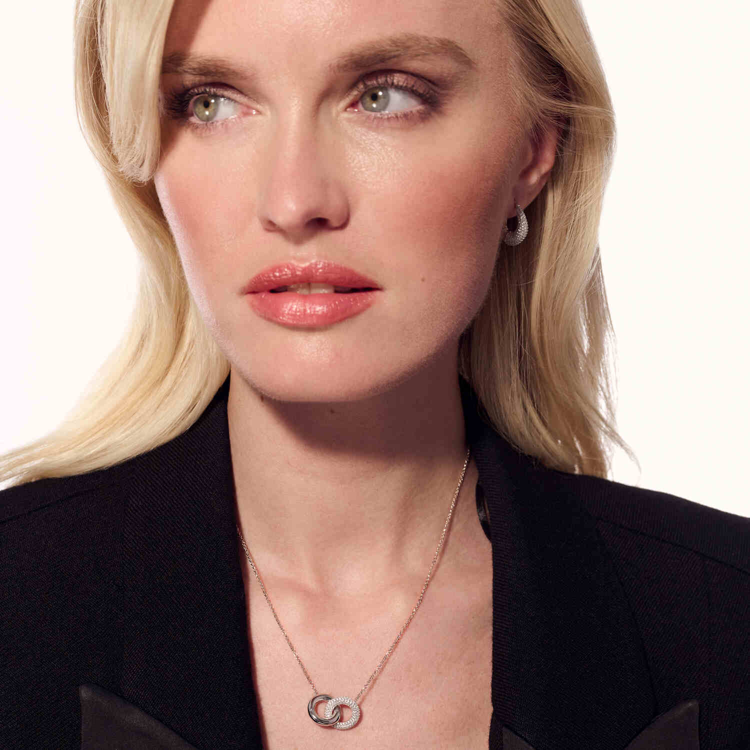 Splecione Blaskiem: Naszyjnik Carrara Due Piccolo, Rodowane Srebro 925, Cyrkonie Pavé, Vivagem Selection