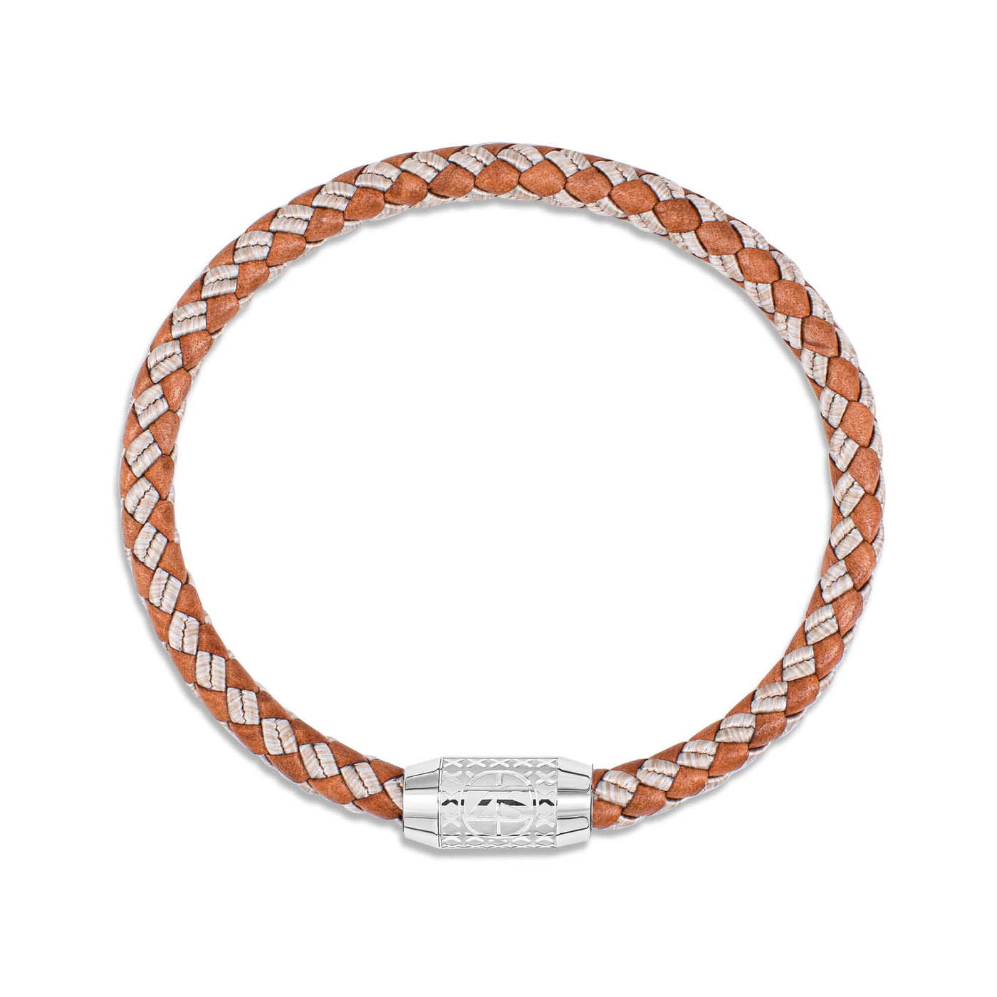 Męska Bransoleta Pleciona Zeades Monte Carlo Radiola | Skóra i Srebrna Nić | Vivagem