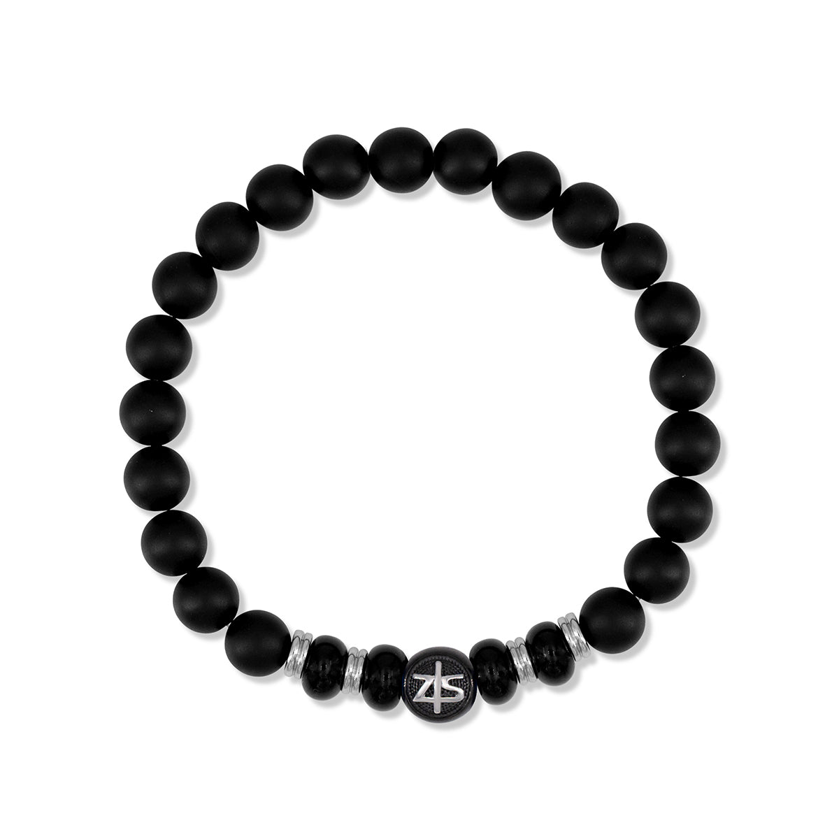 Męska Bransoleta Zeades Monte Carlo Chandelier | Czarny Agat Mat i Połysk | Vivagem