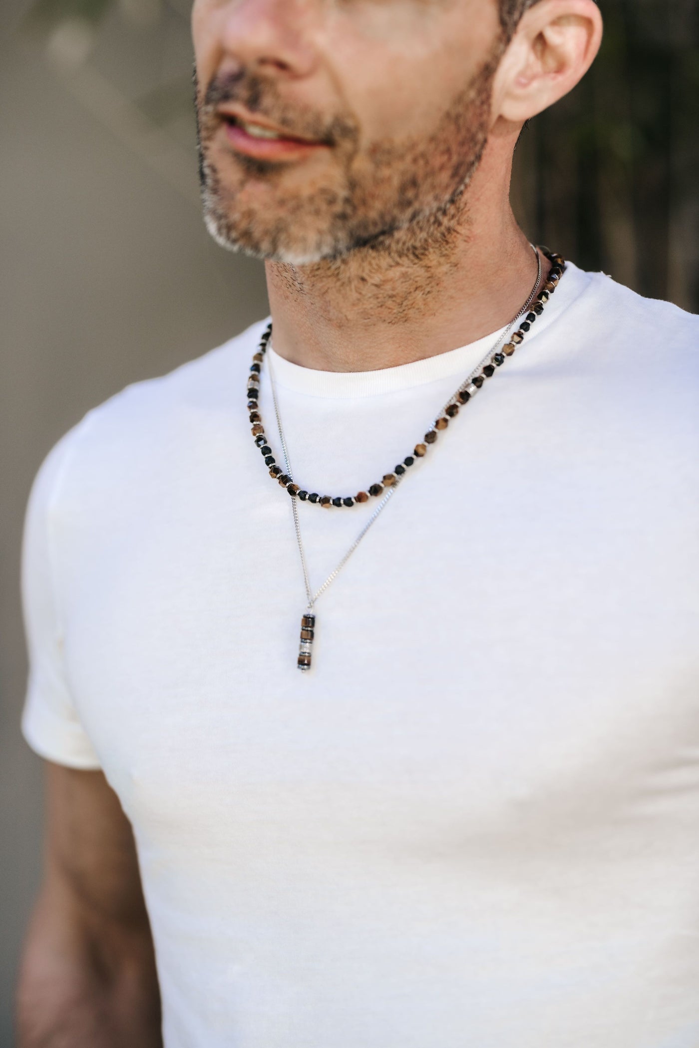 Męski Naszyjnik Zeades Monte Carlo Troxy | Tygrysie Oko i Hematyt | Vivagem