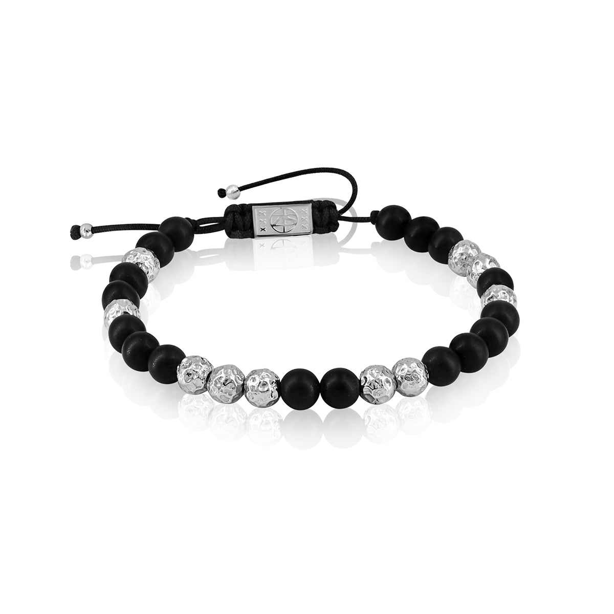 Bransoletka Męska Czarny Agat i Stal - VIVAGEM.PL