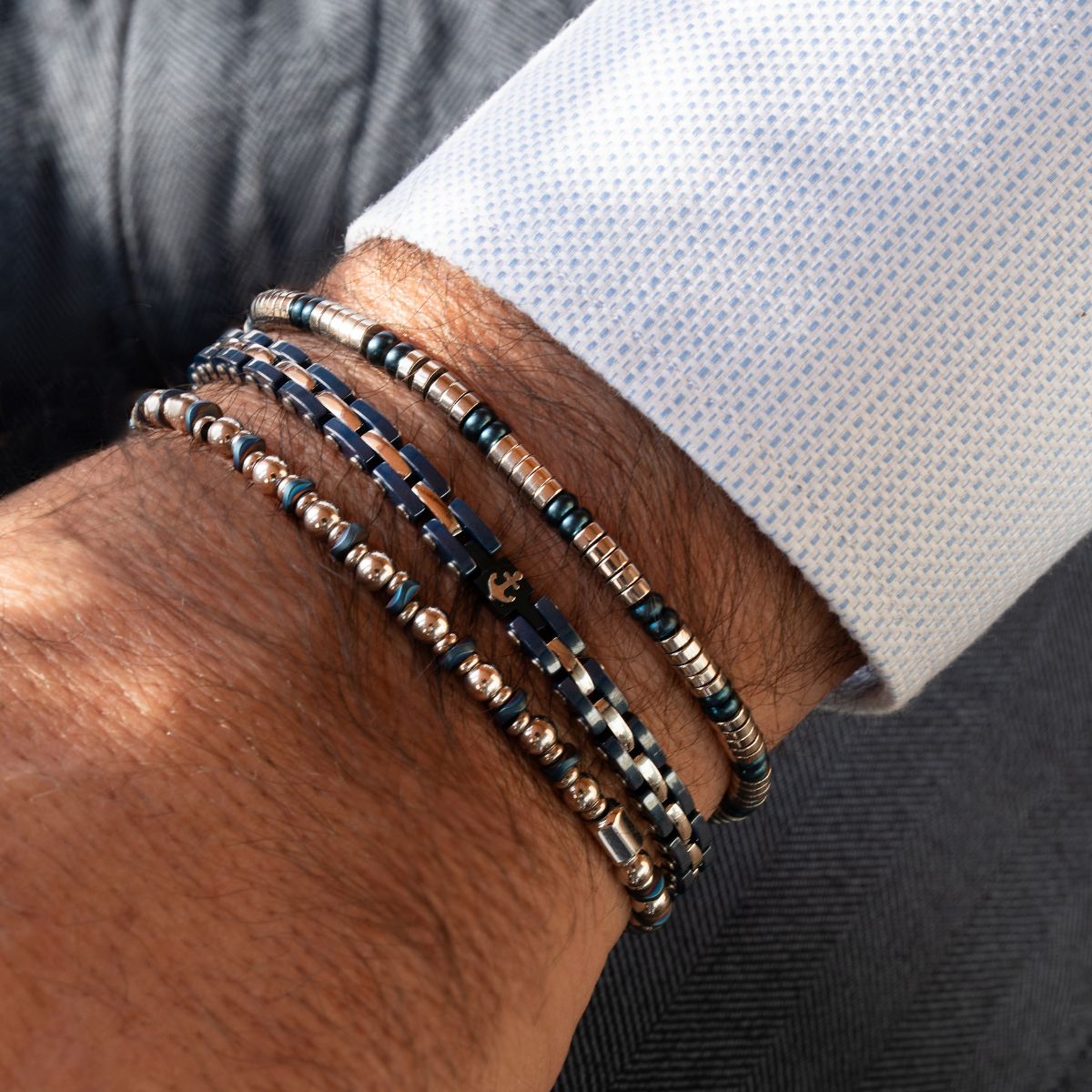 Męska Bransoleta Stalowa Zeades Monte Carlo Gozo | Abyss Blue Ceramika | Vivagem