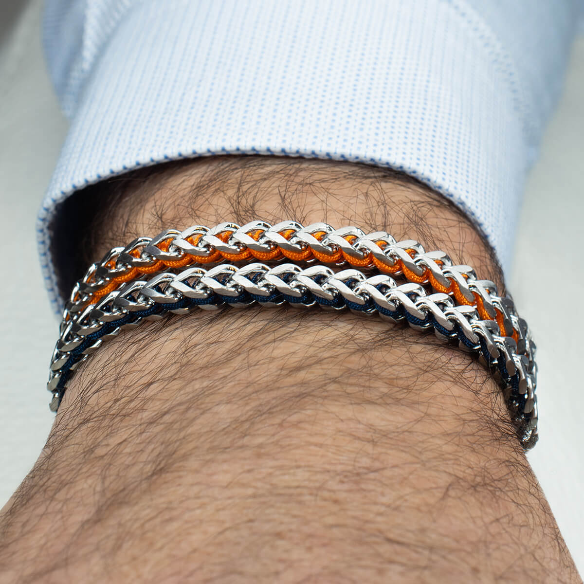 Męska Bransoleta Pleciona Zeades Monte Carlo Legato | Pomarańczowa Lina i Stal | Vivagem