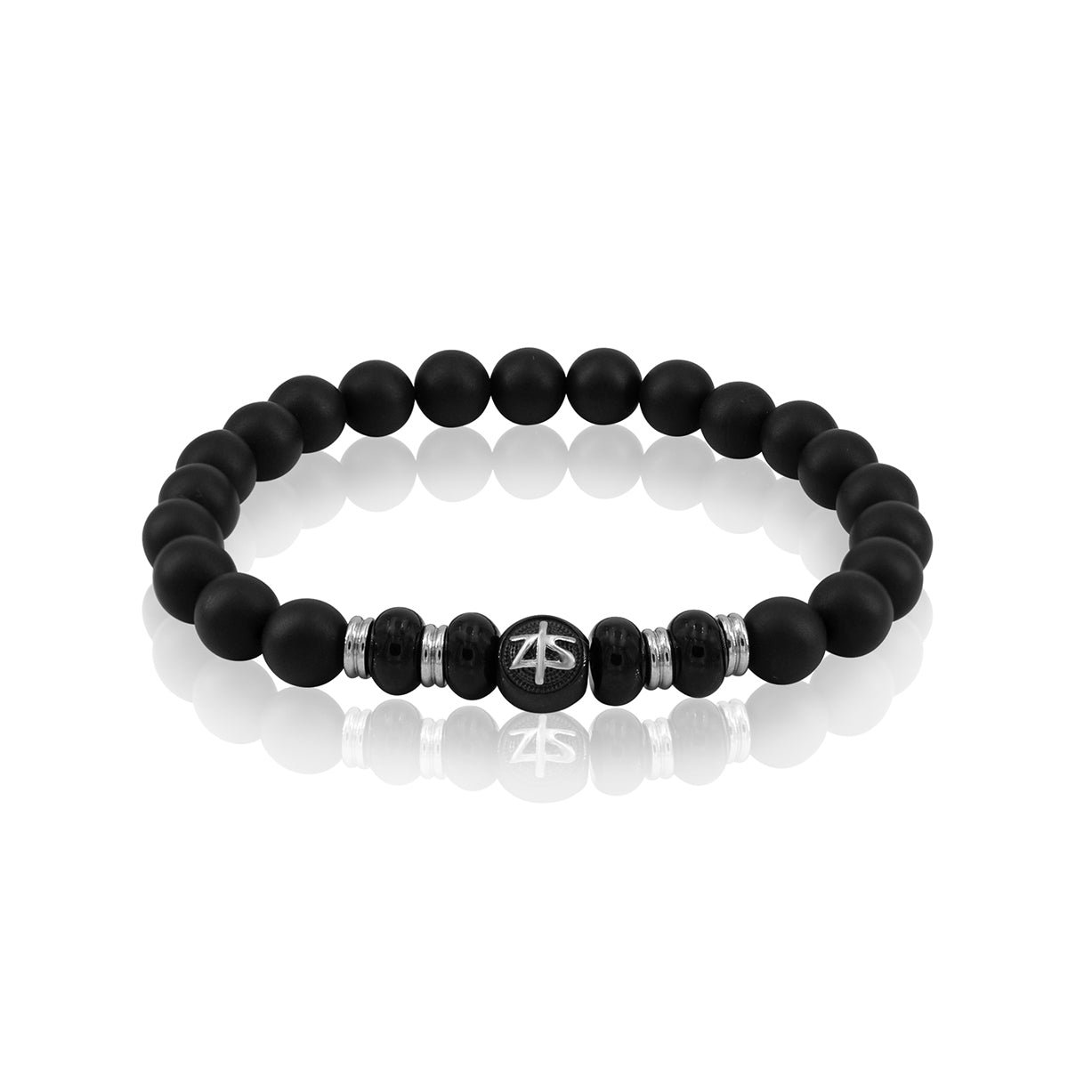 Męska Bransoleta Zeades Monte Carlo Chandelier | Czarny Agat Mat i Połysk | Vivagem