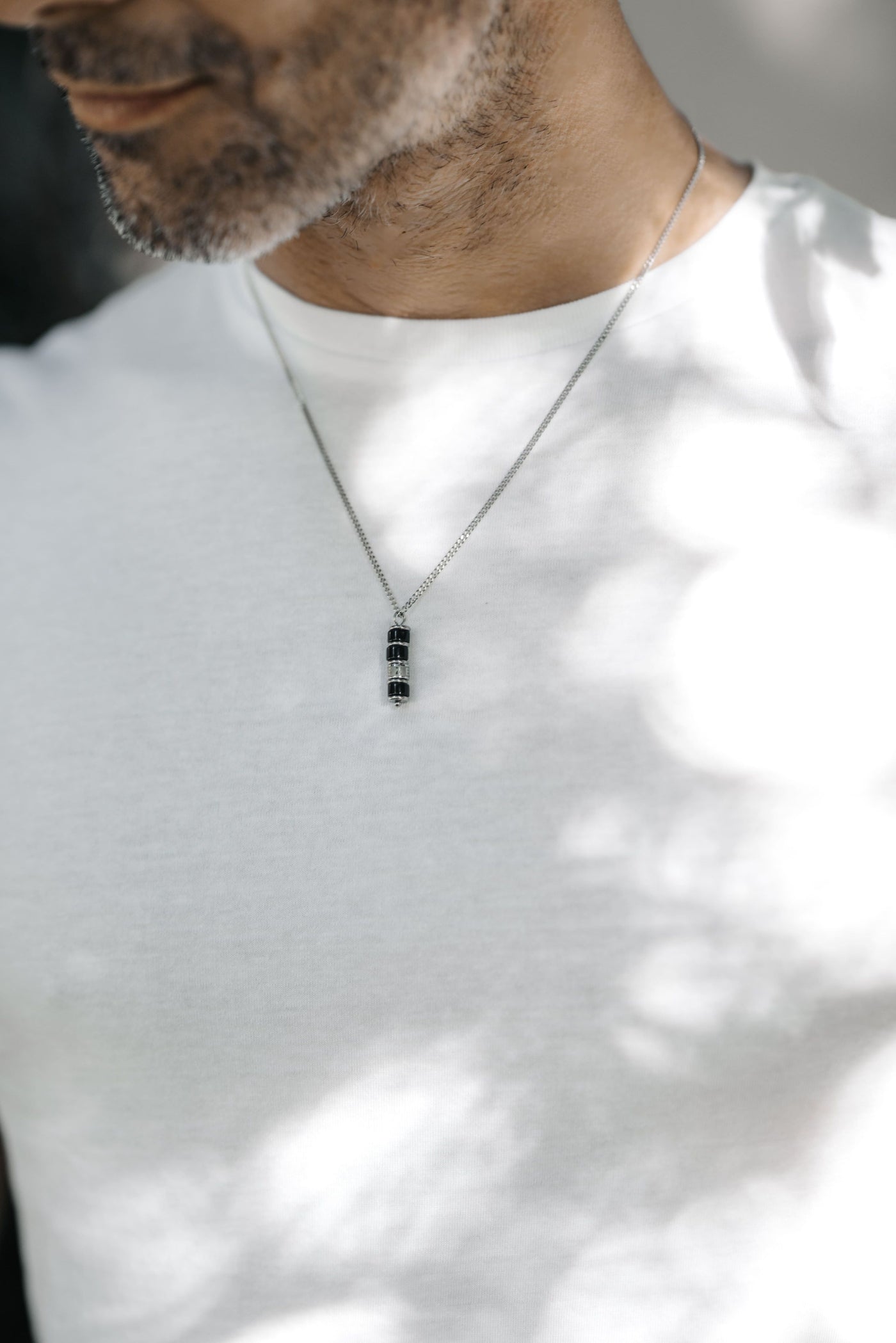 Męski Naszyjnik Zeades Monte Carlo Troxy | Czarny Agat i Stal | Vivagem