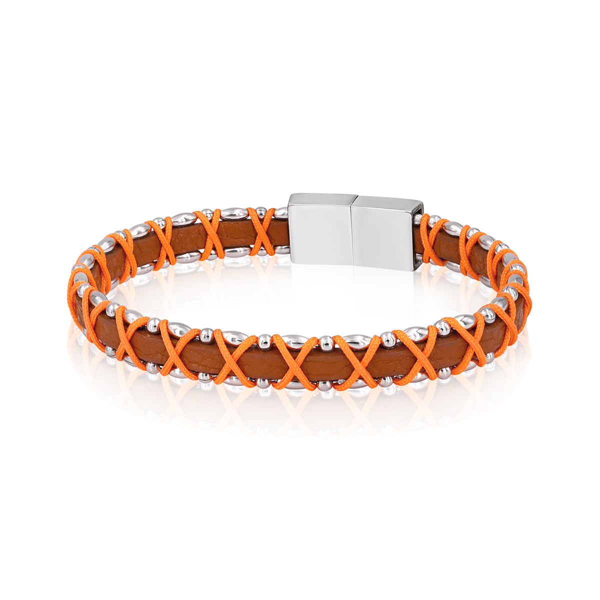 Bransoletka Skórzana DROMON Natural Orange - VIVAGEM.PL