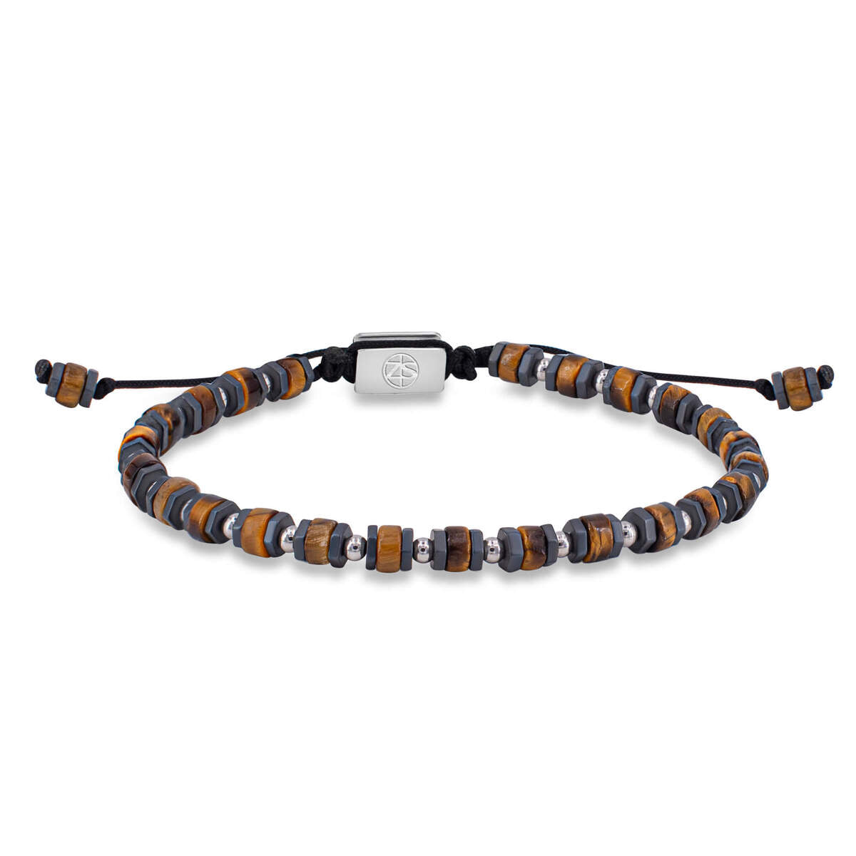 Męska Bransoleta Zeades Monte Carlo Castagna | Tygrysie Oko i Hematyt | Vivagem