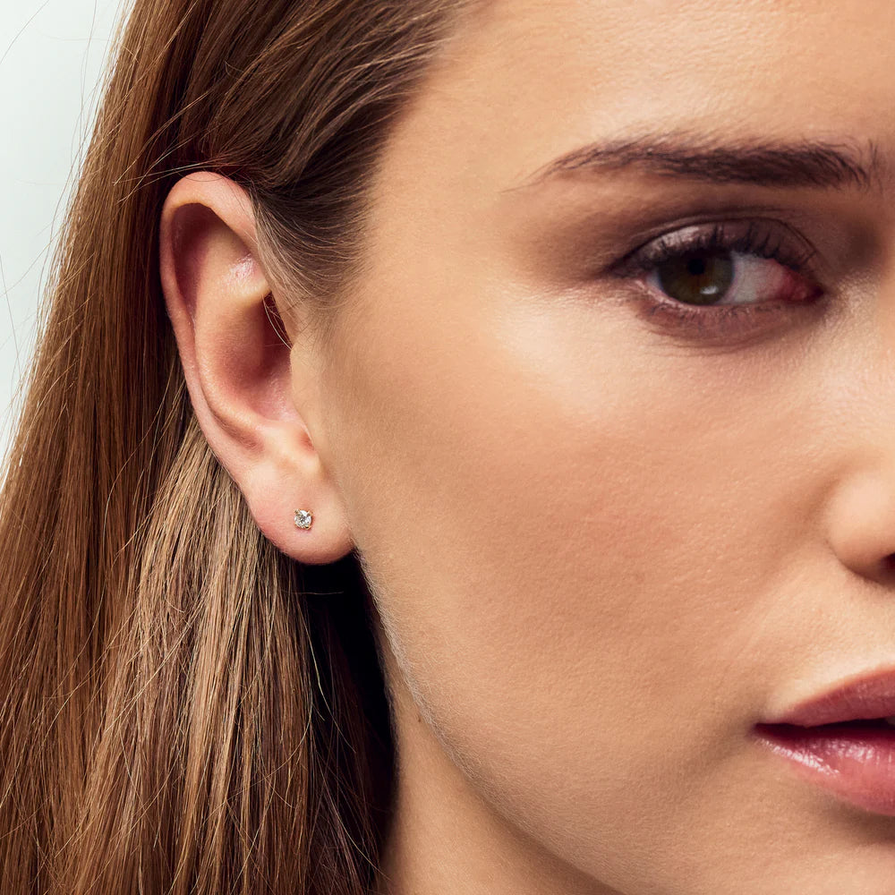 Kolczyki Sztyfty z Diamentami - 14-karatowe ( próba 585) żółte złoto, 0,22-3,00 ct TW GH VS, diamenty laboratoryjnie hodowane - VIVAGEM.PL