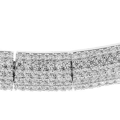 Srebrny Naszyjnik Kolia z Cyrkoniami Pavé 45 cm - zdjęcie 4