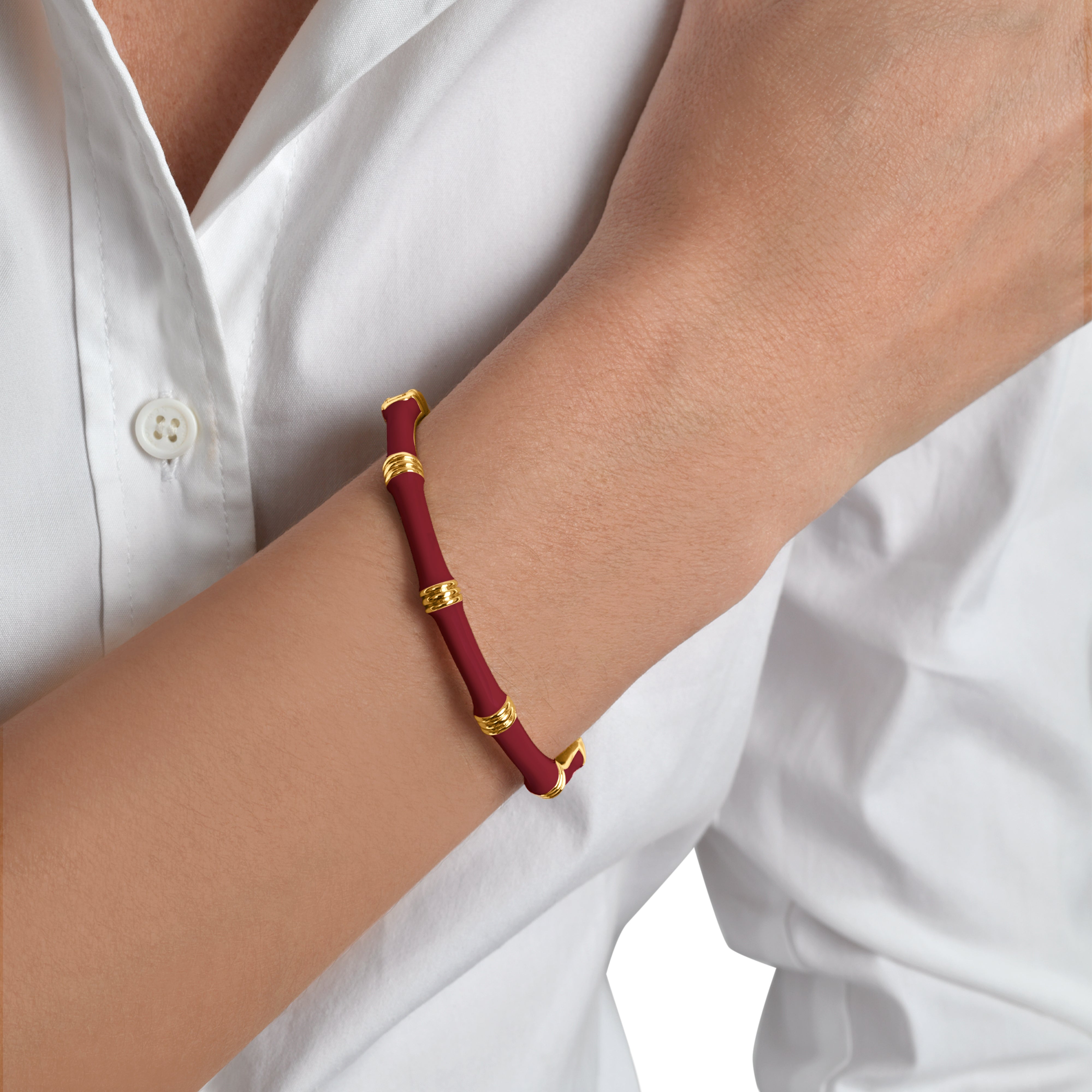 Kolorowa Bransoletka Bangle Bamboo Emalia  | Vivagem