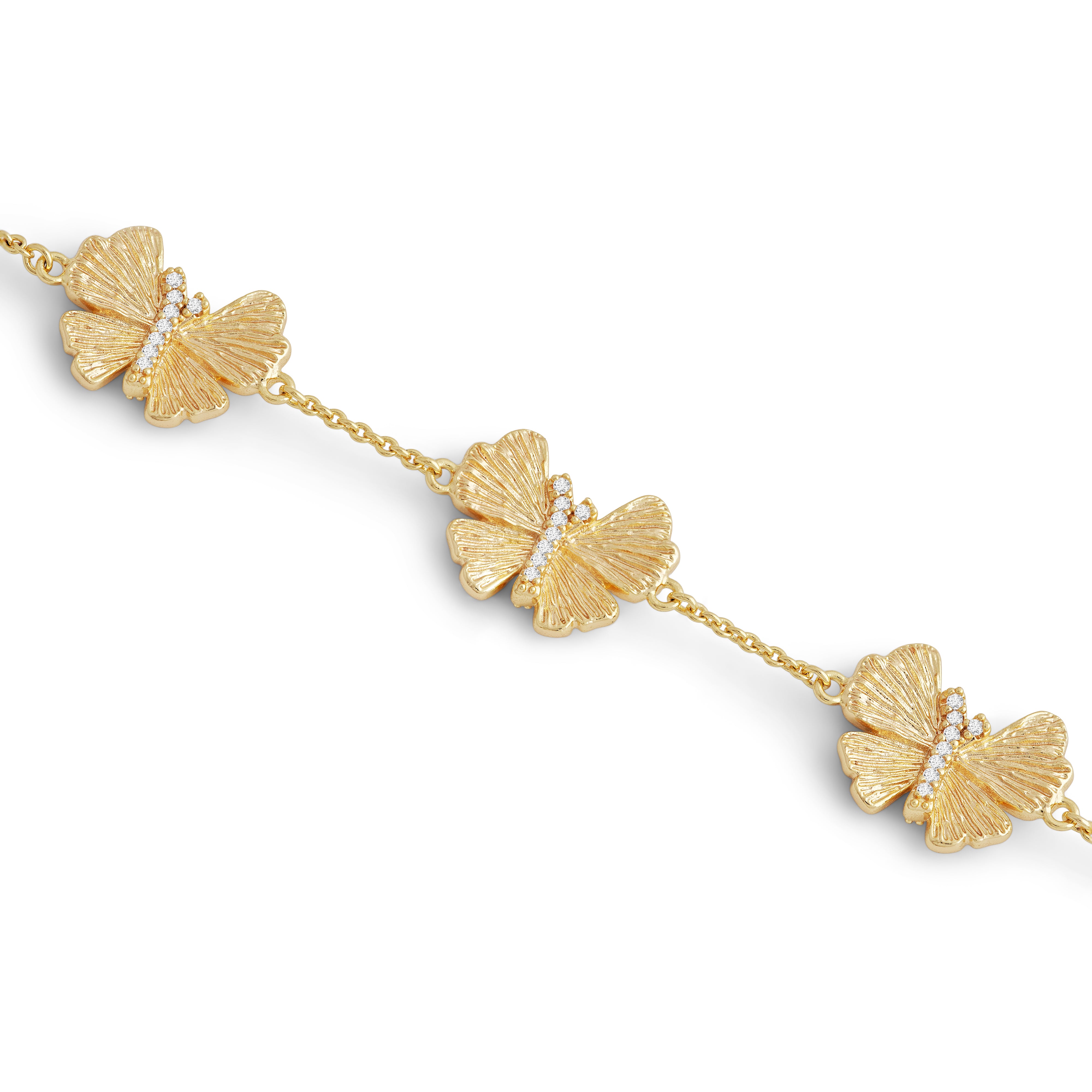 Złota Bransoletka z Motylami Butterfly Ginkgo | Anabel Aram | Vivagem