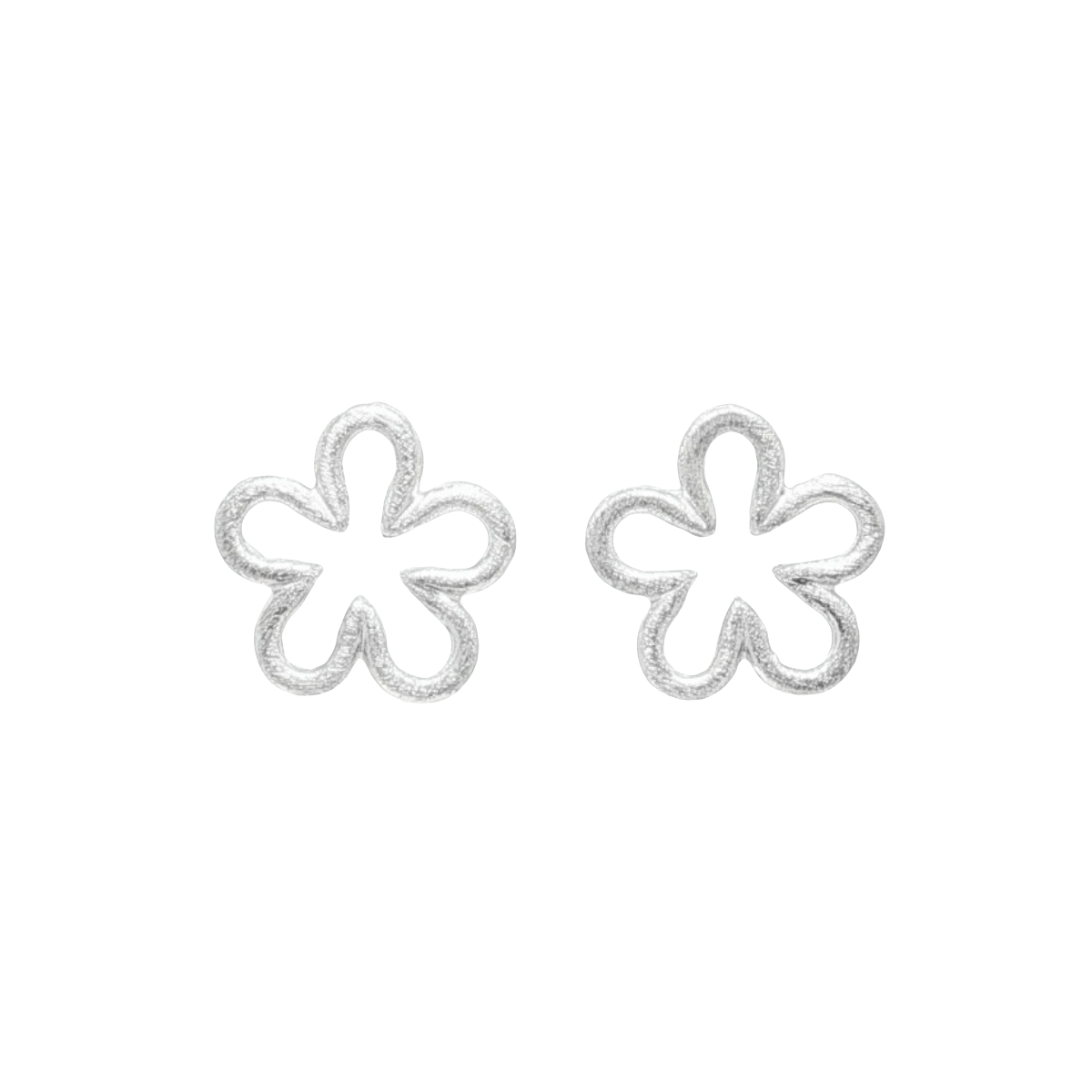 Srebrne Kolczyki Sztyfty Kwiat 14 mm
