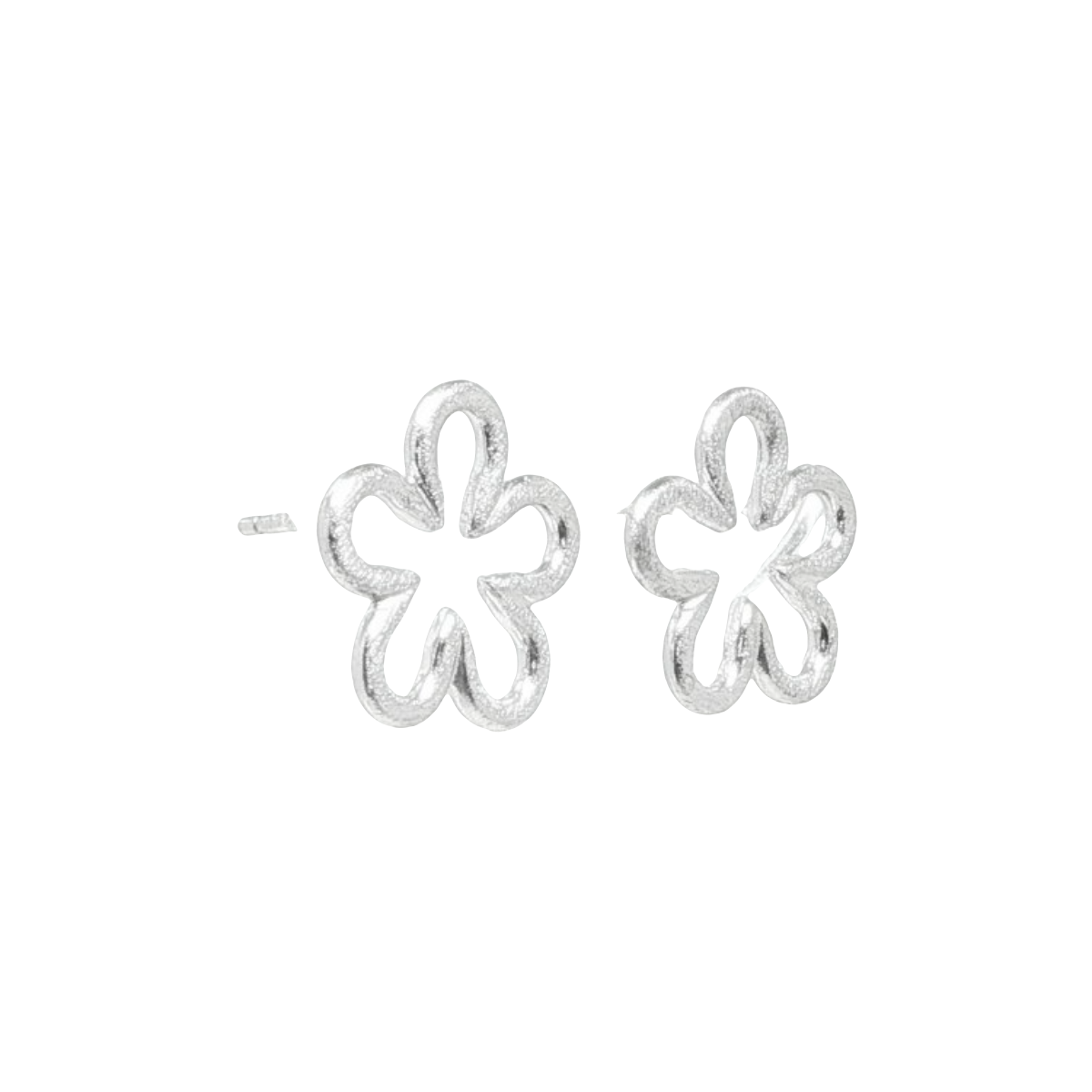 Srebrne Kolczyki Sztyfty Kwiat 14 mm